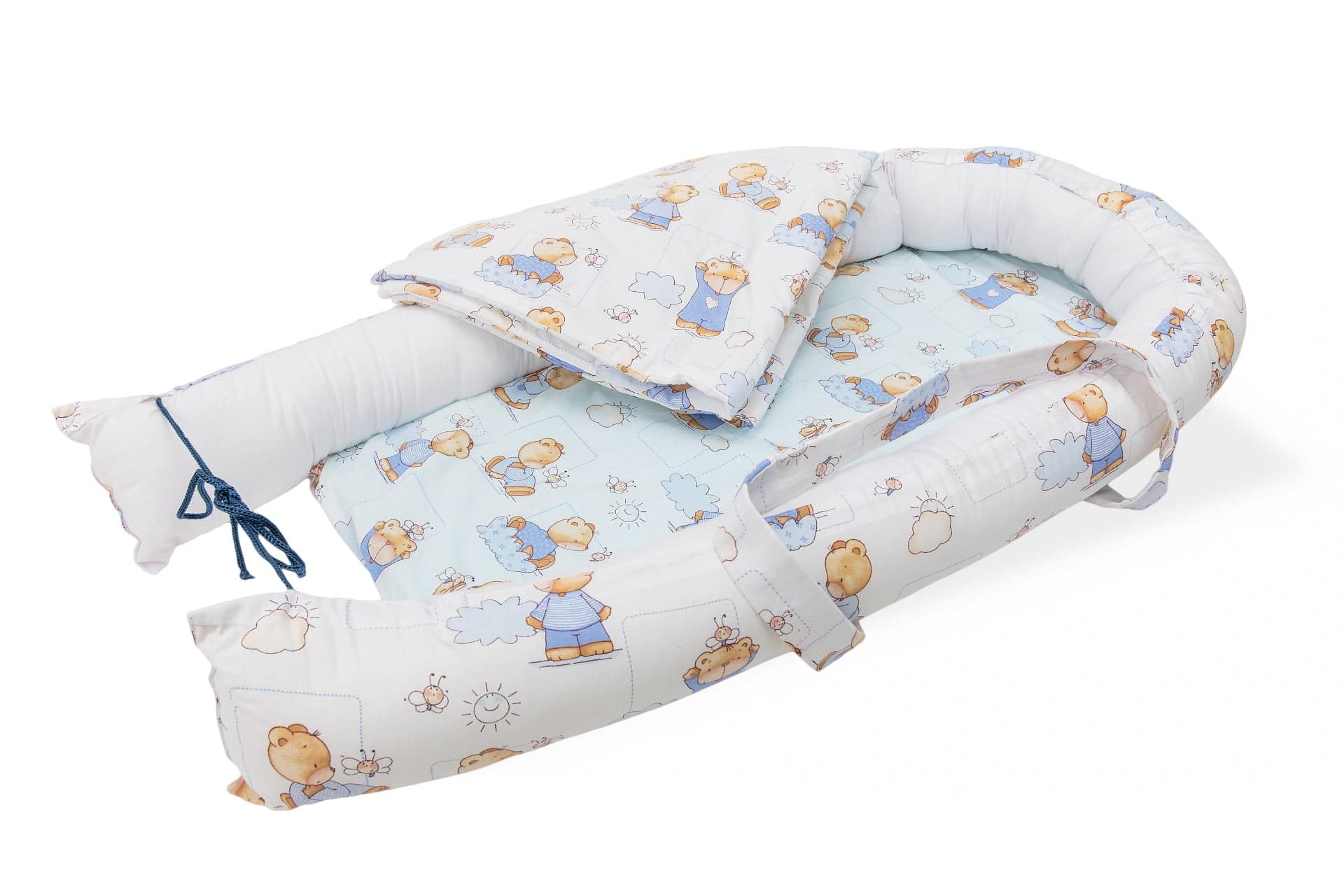 Baby Nest Somnart: Cosulet bebelusi + Salteluta 42x84x2 cm + Paturica 70x70 cm model Ursuleti - 3
