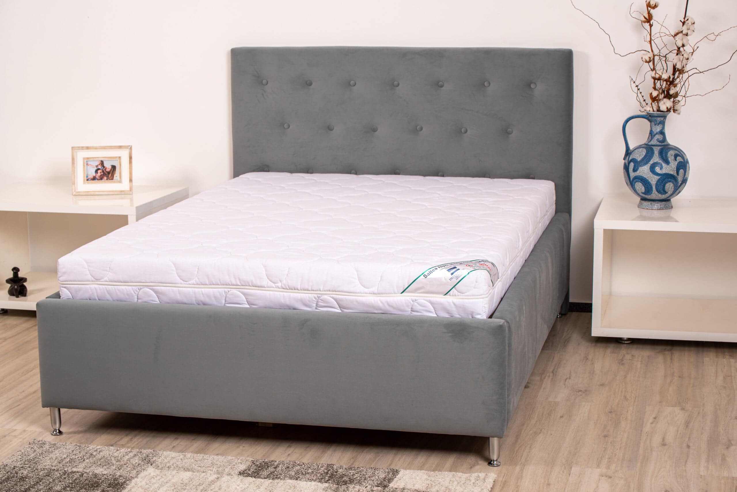 Saltea cu spumă poliuretanică Somnart HypoallergenicMed Bumbac 90x200, înălțime 16 cm, hipoalergenică, husă cu fermoar, rulată, fermitate medie - 14