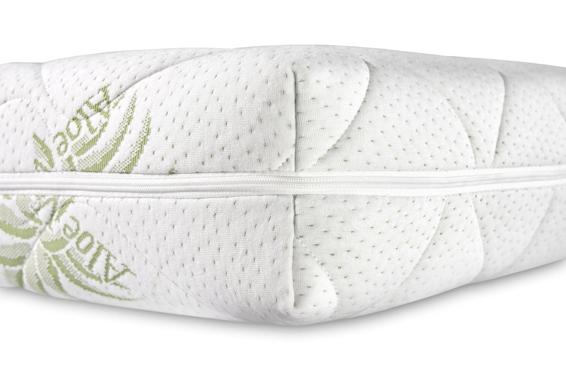 Saltea cu spumă poliuretanică Confort 4Family Aloe Vera 90x200 Somnart, înălțime 14 cm, husă lavabilă și detașabilă cu fermoar, fermitate medie - 12
