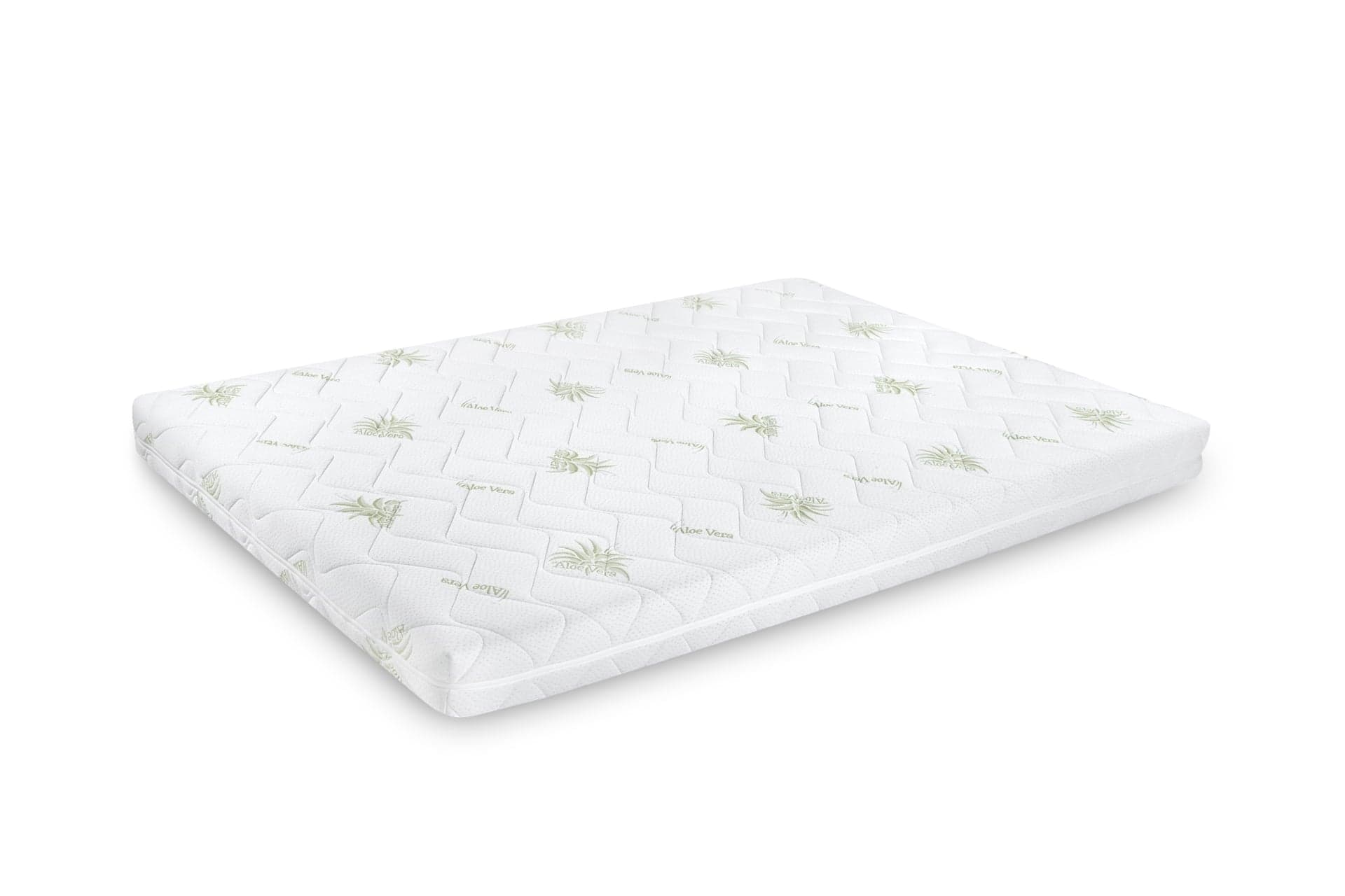 Saltea cu spumă poliuretanică Confort 4Family Aloe Vera 90x200 Somnart, înălțime 14 cm, husă lavabilă și detașabilă cu fermoar, fermitate medie - 10