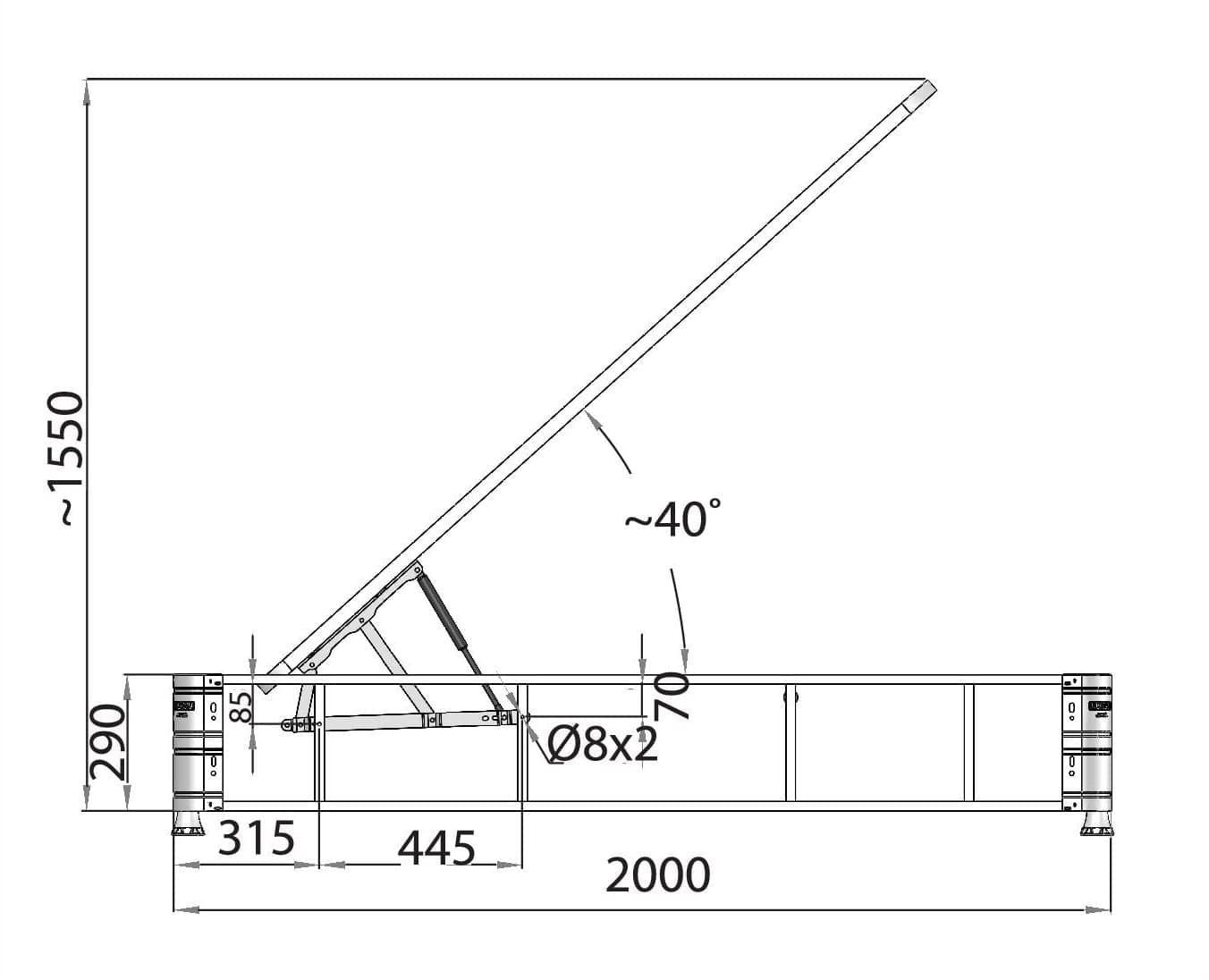 Sistem pneumatic rabatare somiera putere pentru saltele de pana la 160x200 - 5