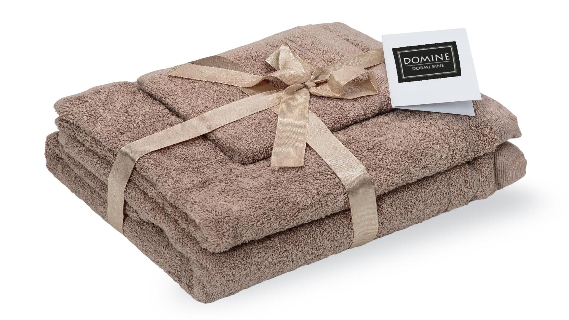 Set prosoape bumbac Domine 600gsm de fata 50x90 cm + de corp 70x140 + de maini 30x50 cm - bej - 2