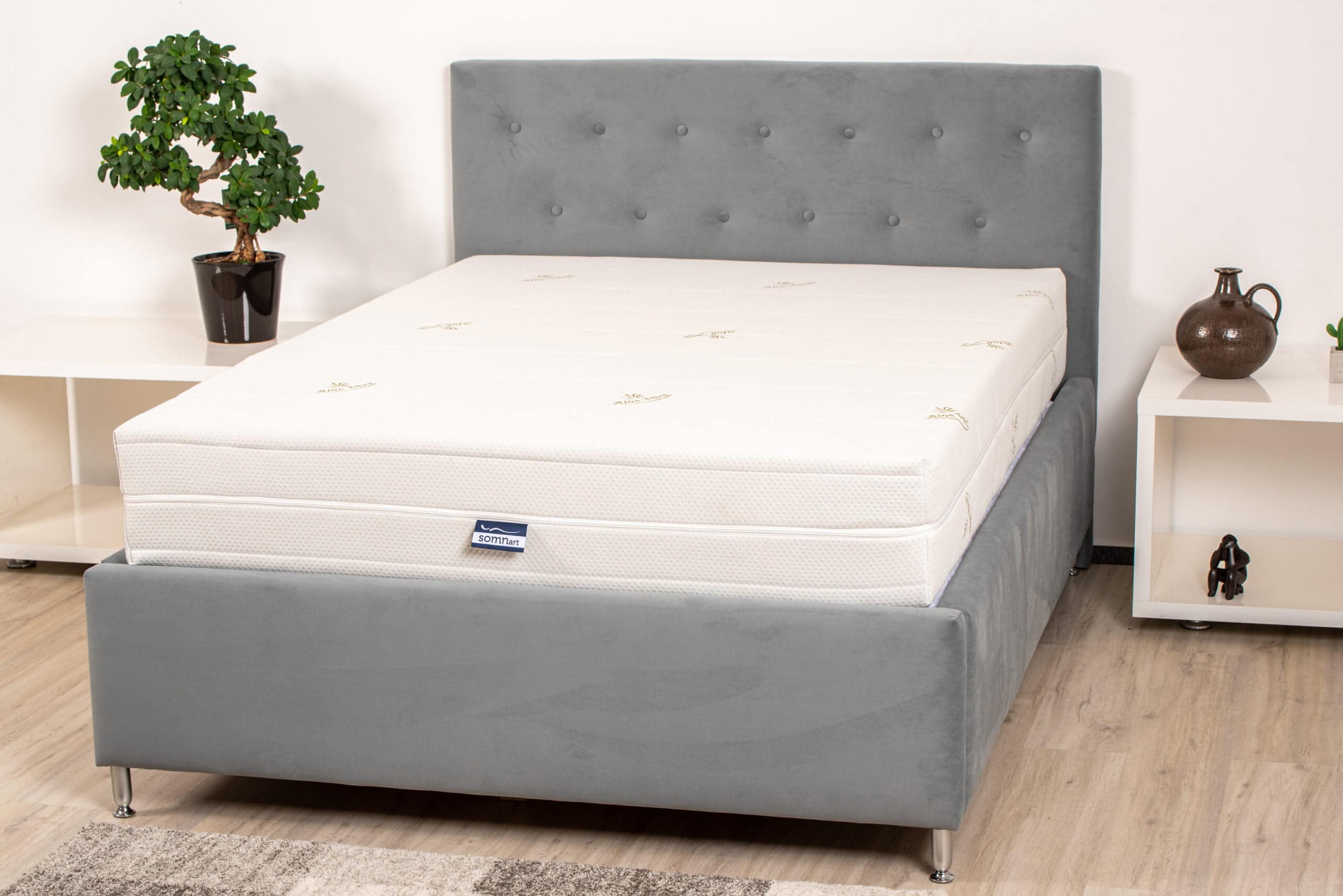 Saltea cu memorie Somnart XXL Memory Plus 90x200, înălțime 25 cm, pentru persoane supraponderale, husă Aloe Vera detașabilă, rulată, fermitate mare - 16