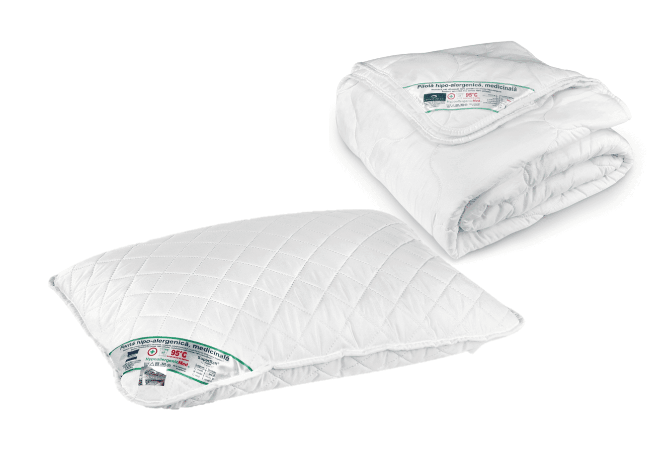 Set Somnart HypoallergenicMed pilota 140x200 cm de 200g, 1 perna 50x70 - 2