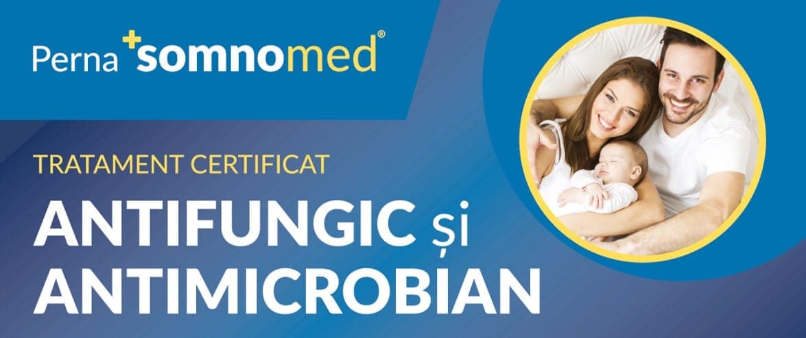 Perna Somnomed Antimicrobiana si Antifungica lavabila la 95°C - 50 x 70 cm, ambalata la geanta cu manere - 12