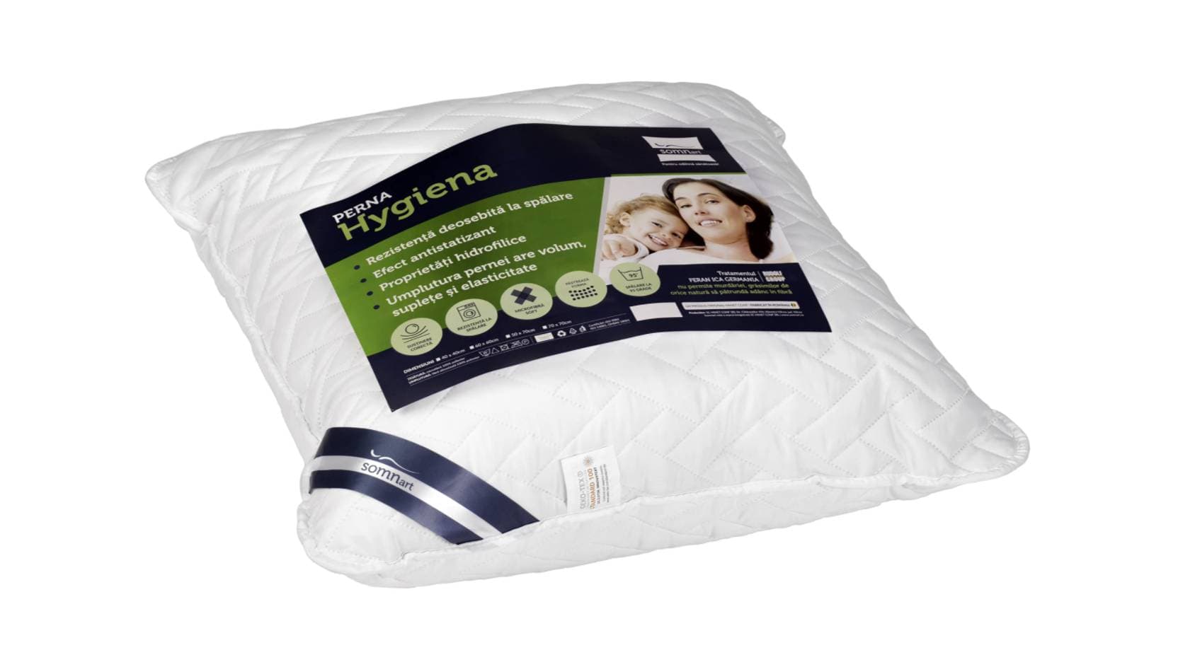 Perna Medicinala 40x40cm Somnart, Hygiena Antistatizanta Hidrofilica, hipoalergenica, bilute Superball, 100% fibra poliester - 2