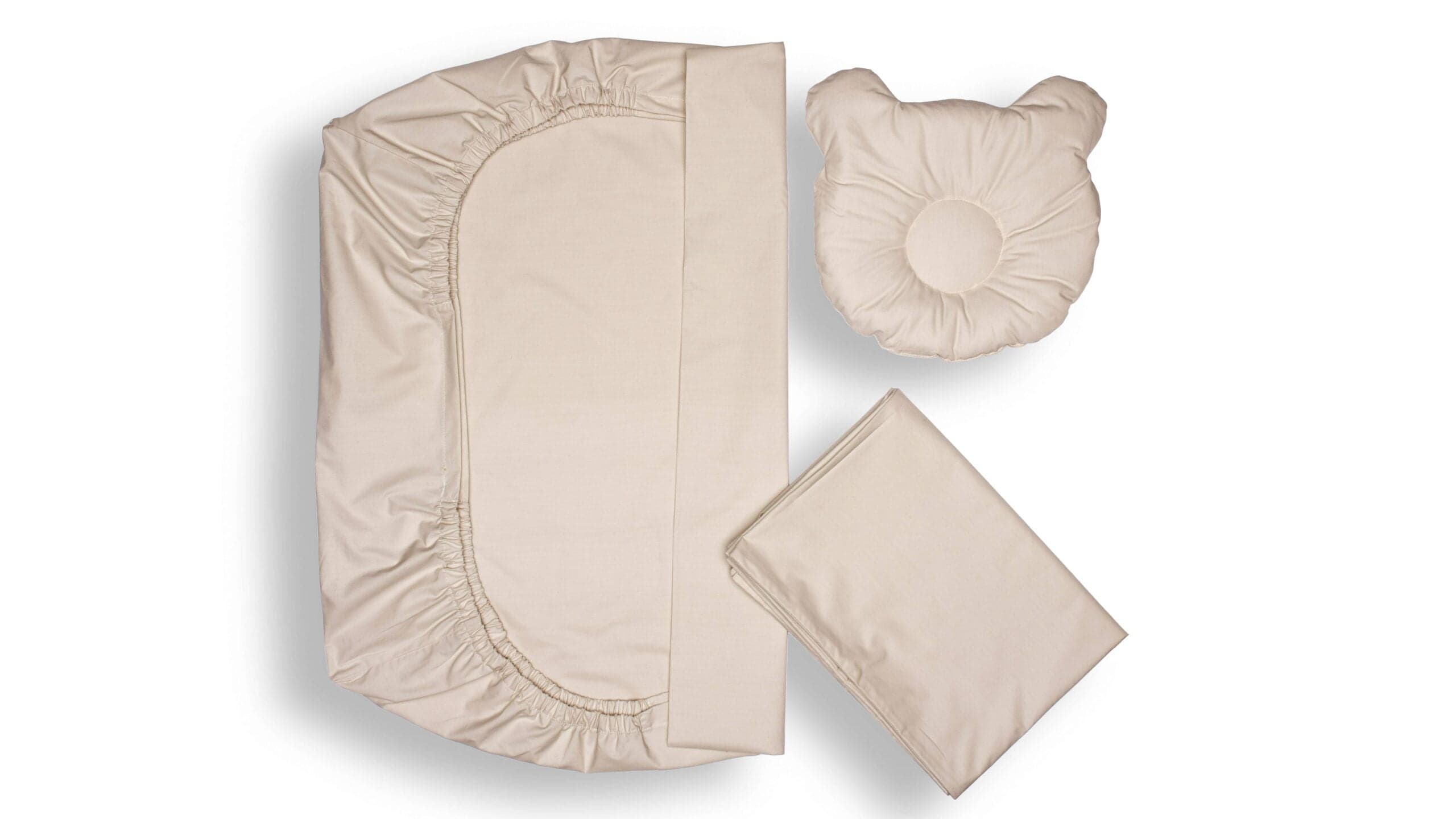Set lenjerie patut + pernuta pentru formarea capului bebelusului SomnArt, bumbac egiptean, 60x120 cm, Alb - 4