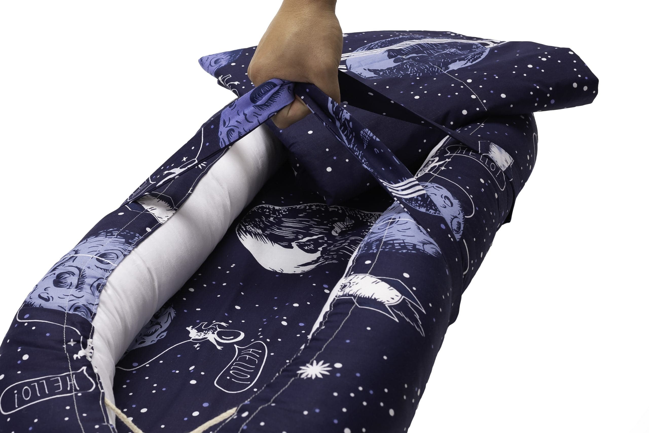 Baby Nest Somnart: Cosulet bebelusi + Salteluta 42x84x2 cm + Paturica 70x70 cm model Cosmos - 2