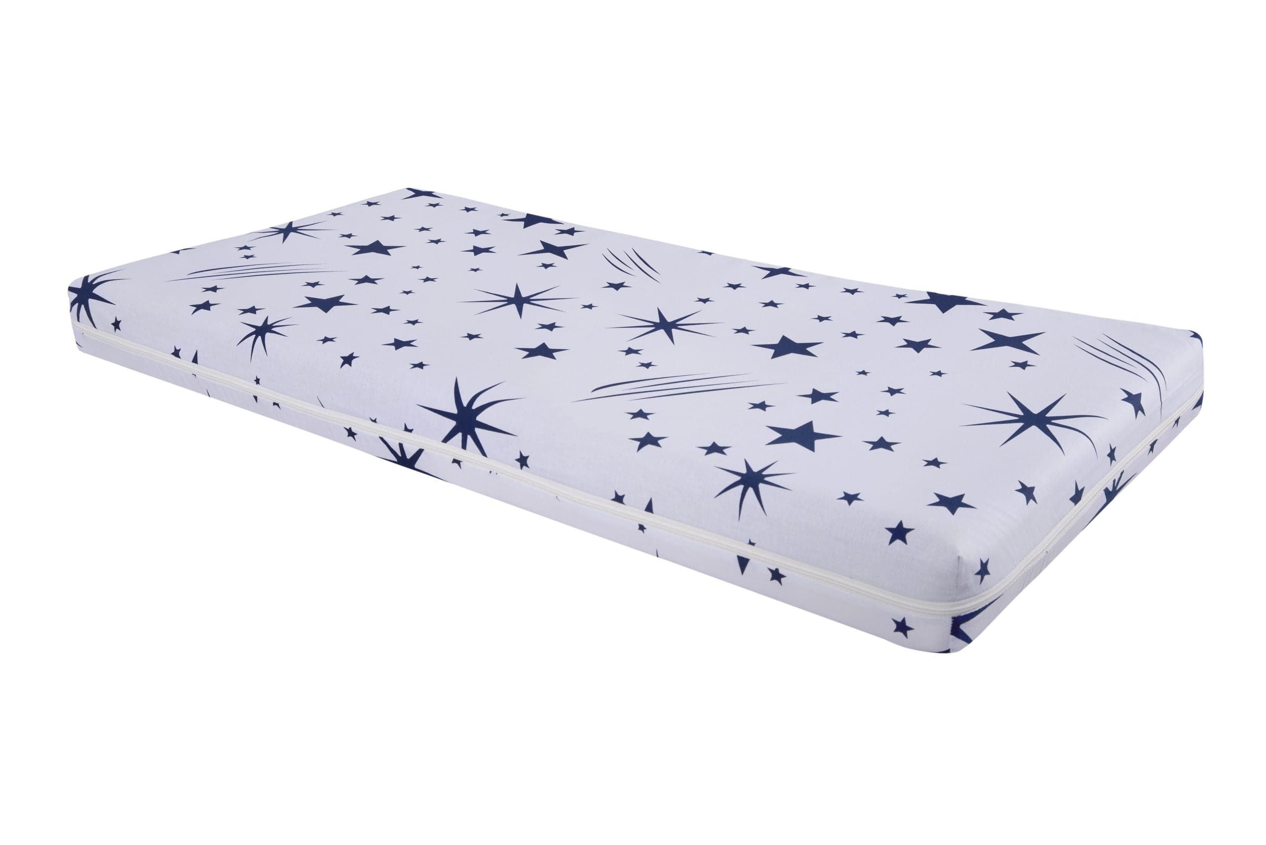Saltea cu spumă poliuretanică Somnart Ortopedică 60x120, înălțime 10 cm, pentru bebeluși și copii, husă impermeabilă, fermitate medie, model stars - 5