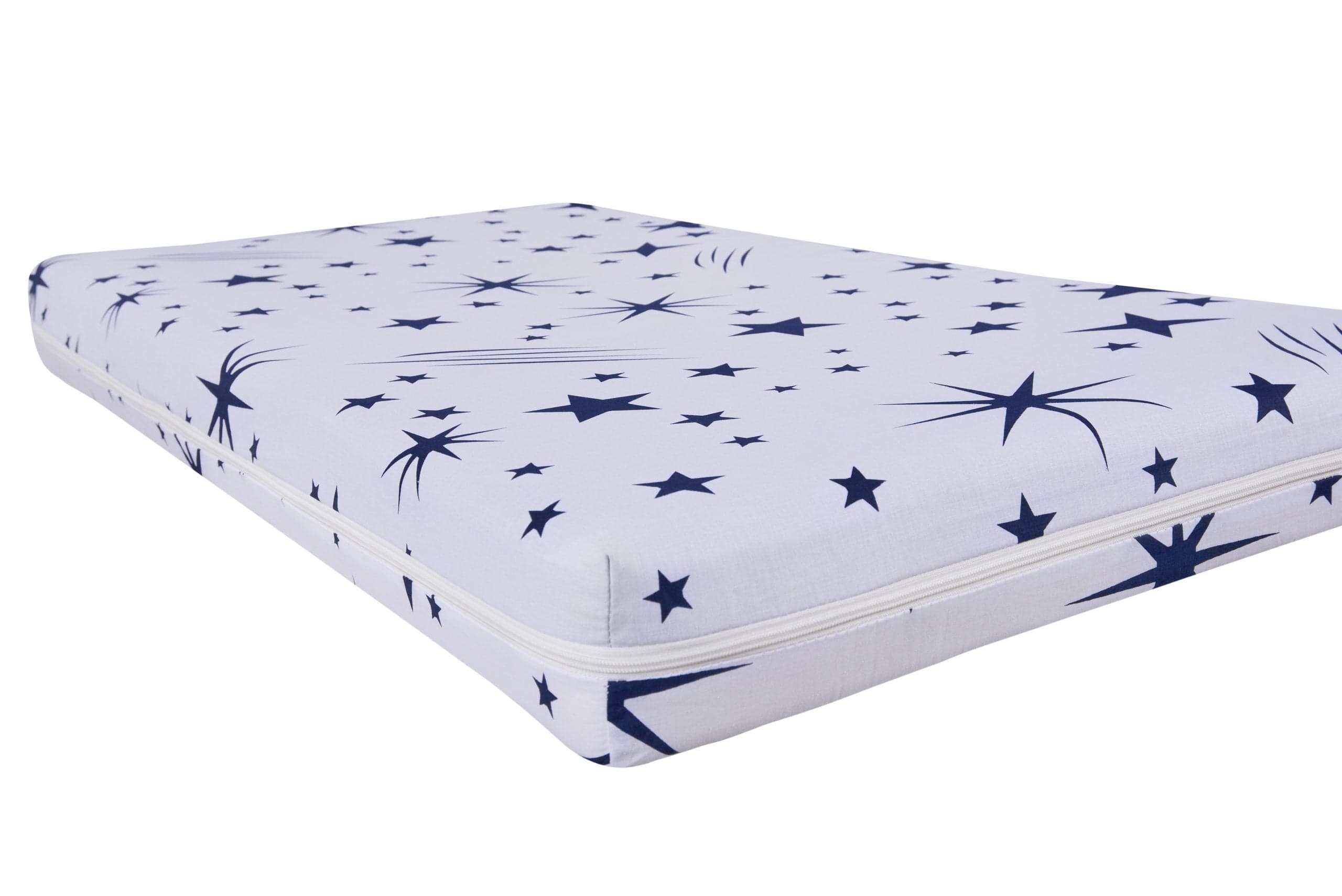 Saltea cu spumă poliuretanică Somnart Ortopedică 60x120, înălțime 10 cm, pentru bebeluși și copii, husă impermeabilă, fermitate medie, model stars - 6