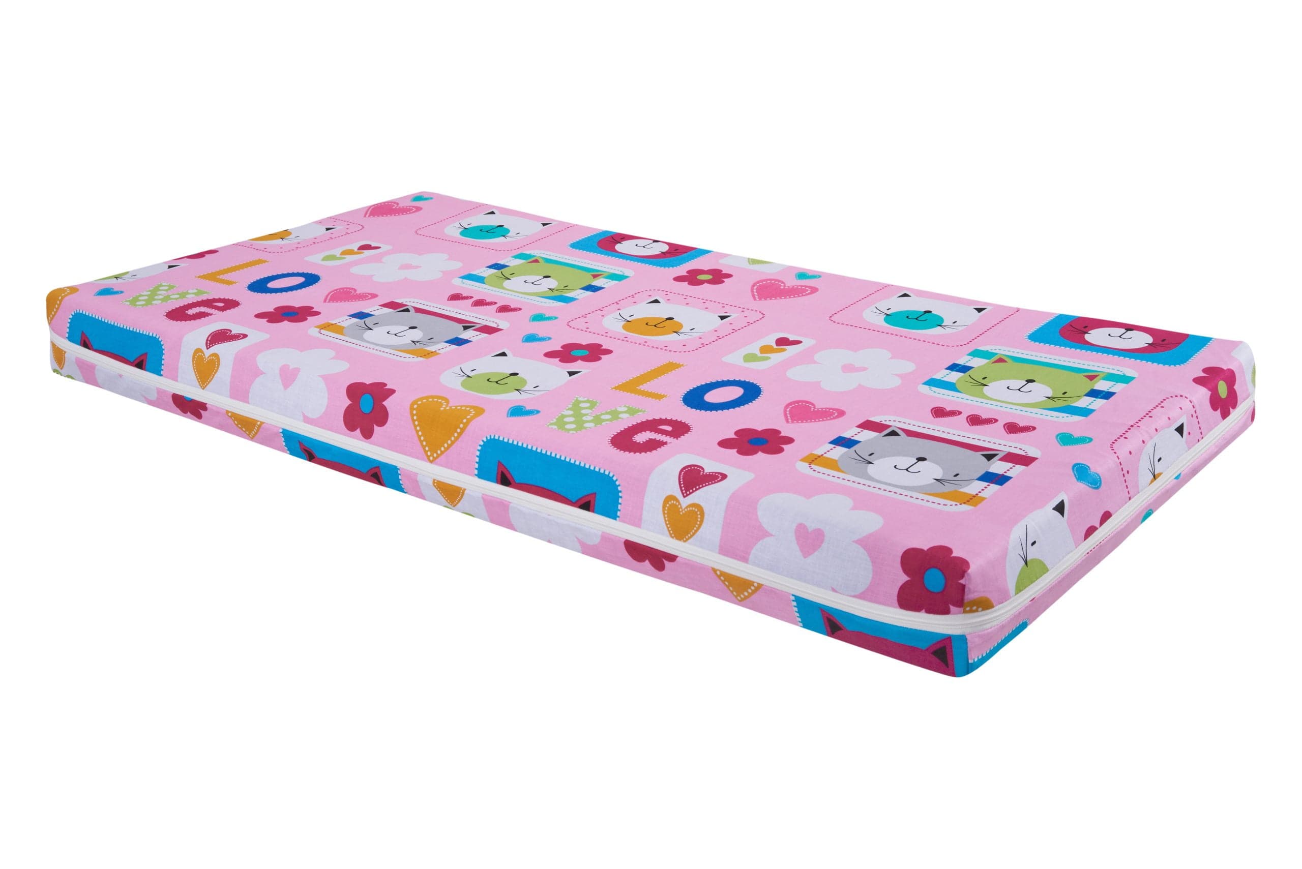 Saltea cu spumă poliuretanică Somnart Ortopedică 60x120, înălțime 10 cm, pentru bebeluși și copii, husă impermeabilă, fermitate medie, model flori - 5
