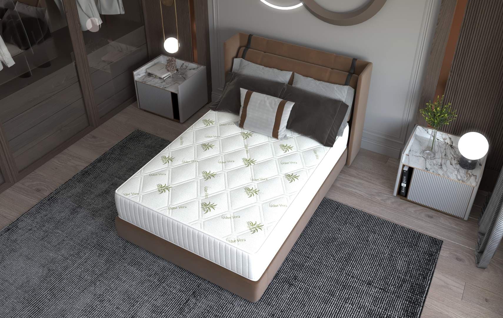 Saltea cu memorie Somnart Memory Ultimate 140x200, înălțime 24 cm, husă cu Aloe Vera, cu mânere, fermitate mare - 14