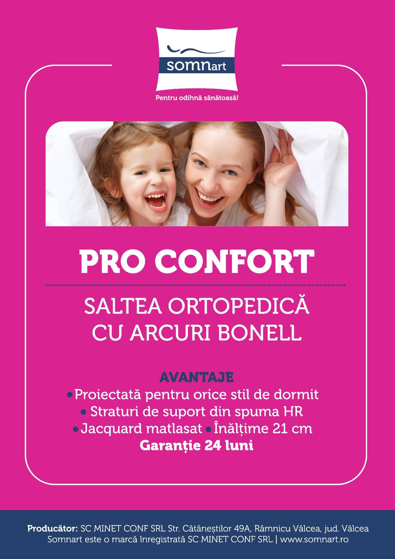 Topper 90x200 HypoallergenicMed Somnart cu husa microfibra, detasabila, spalare la 95°C, miez inaltime 5 cm - 7