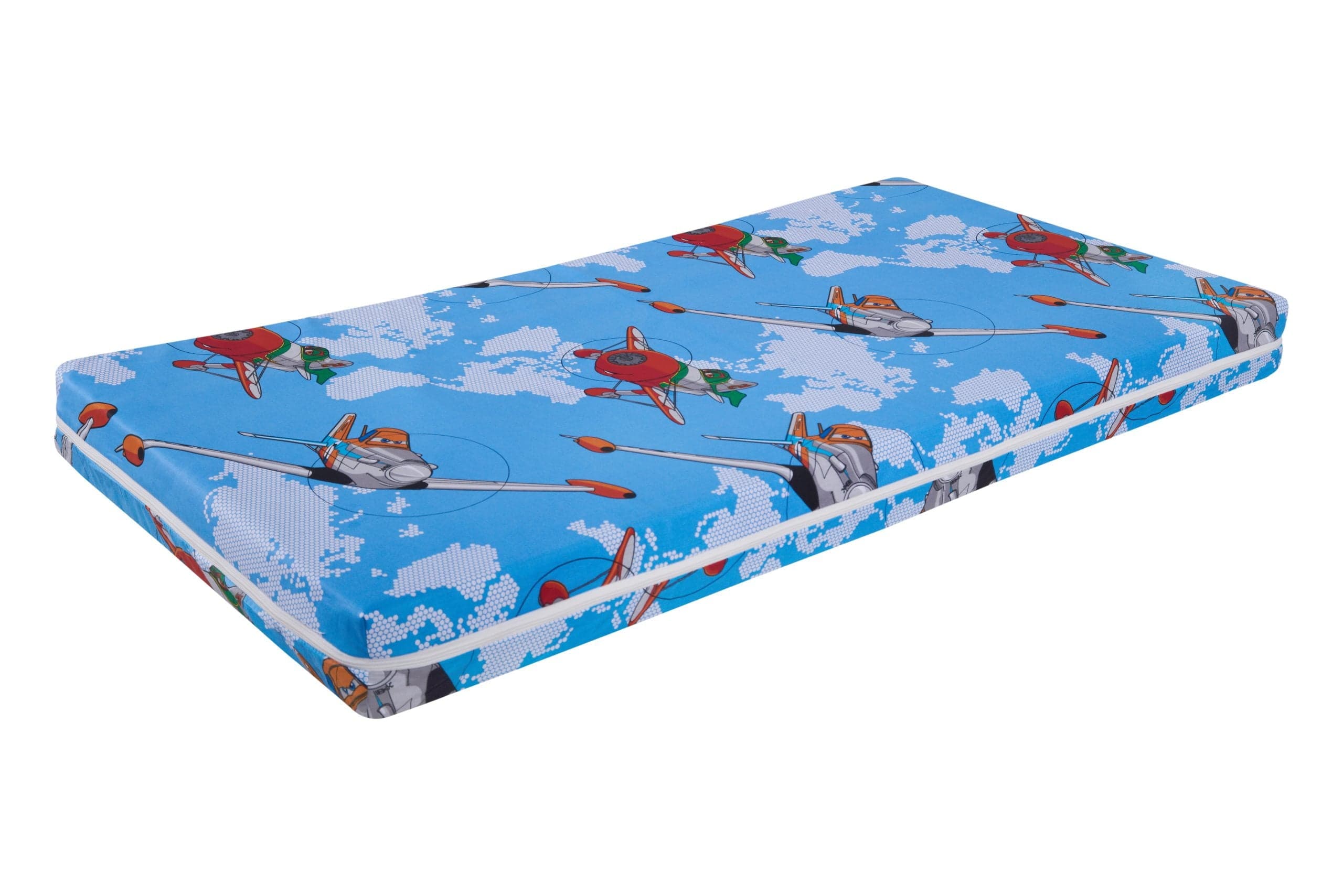 Saltea cu spumă poliuretanică Somnart Ortopedică 60x120, înălțime 10 cm, pentru bebeluși și copii, husă impermeabilă, fermitate medie, model aviator - 8
