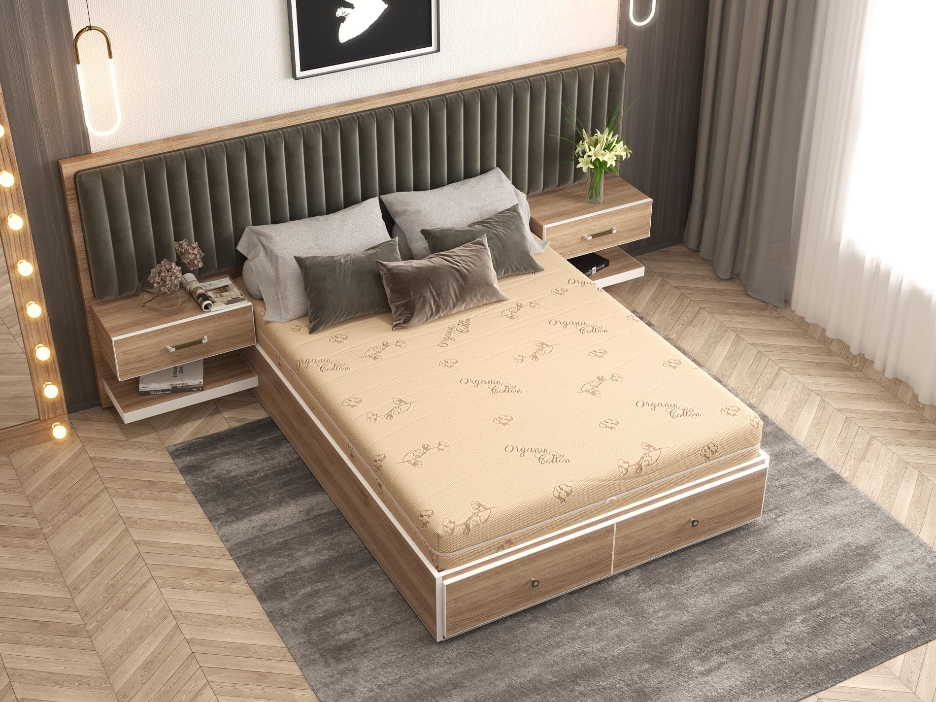 Saltea cu spuma poliuretanica Somnart Ortopedic Bio Cotton 140x200, inaltime 17 cm, ortopedica, husa detasabila si lavabila, fermitate medie - 13