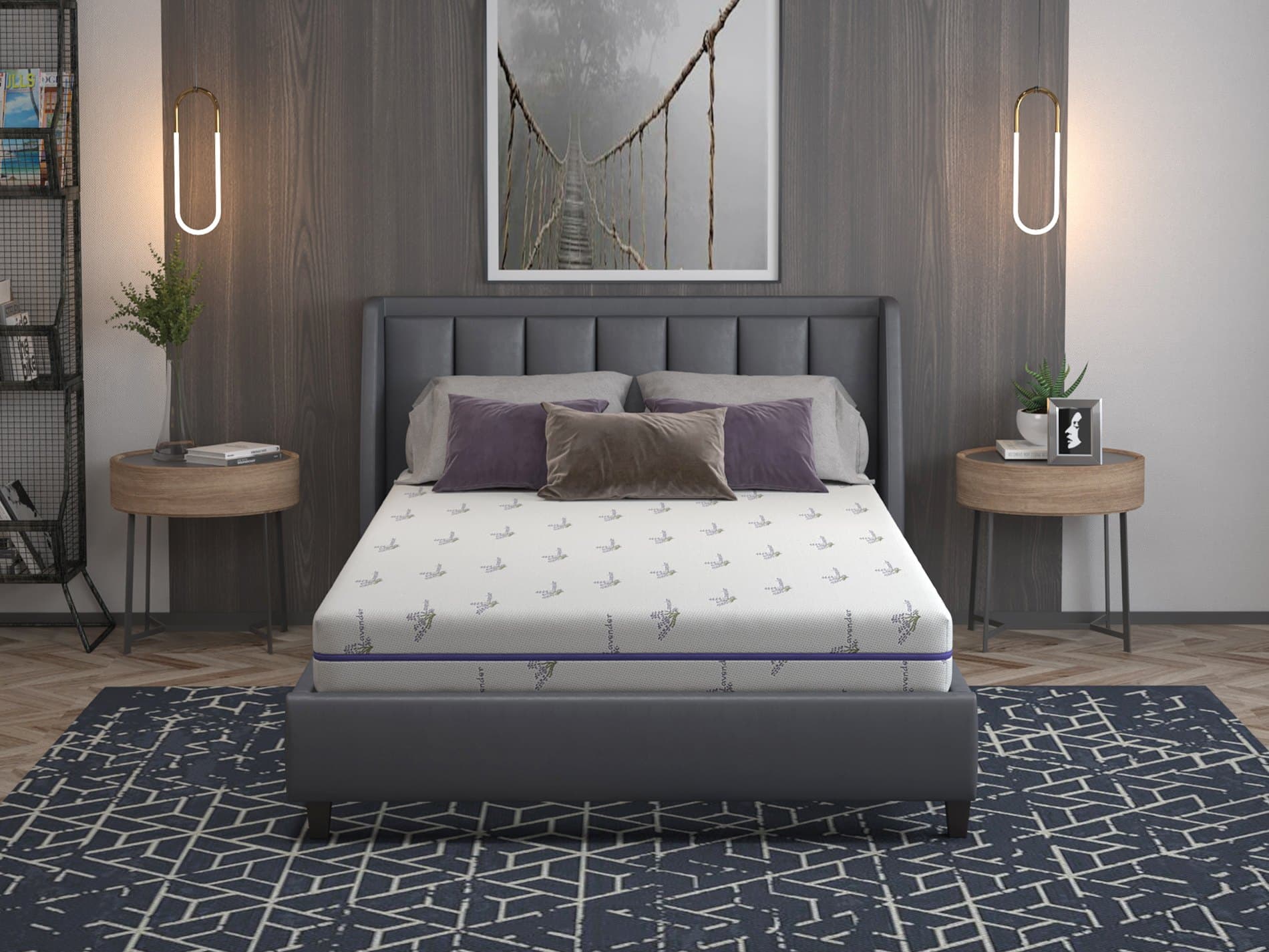 Saltea cu memorie Somnexpert Lavanda 140x200, înălțime 16 cm, ortopedică, husă tratată cu lavandă, lavabilă, cu fermoar, rulată, fermitate medie - 11
