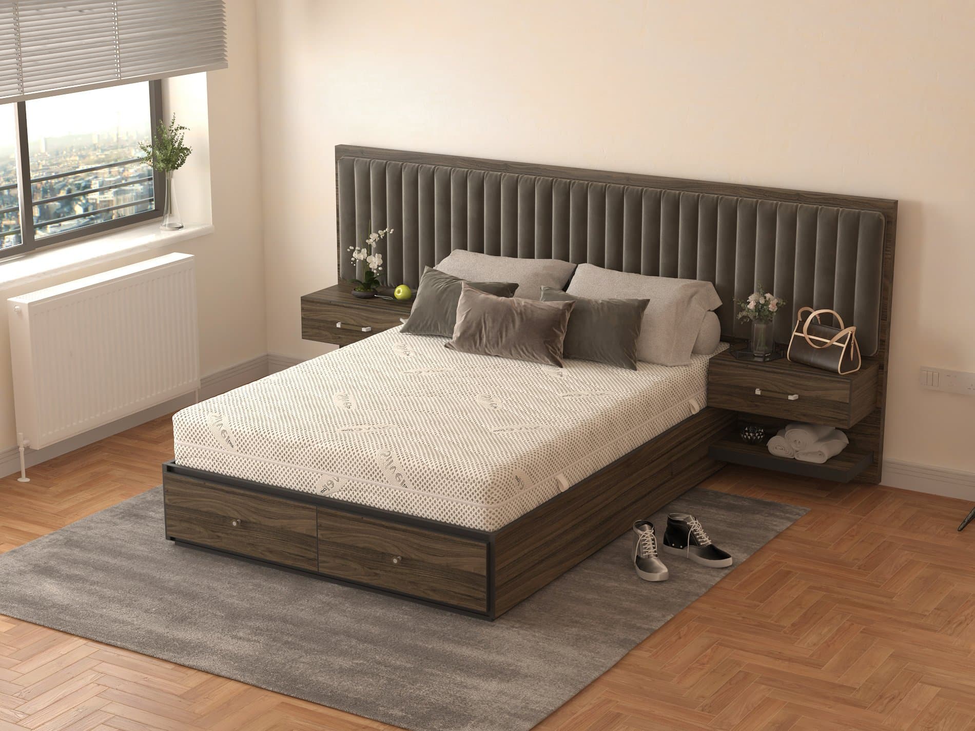 Saltea cu spuma poliuretanica Somnexpert Silver FORTE, 140x200, inaltime 20 cm, ortopedica, husa ioni argint lavabila, manere, fermitate mare - 9