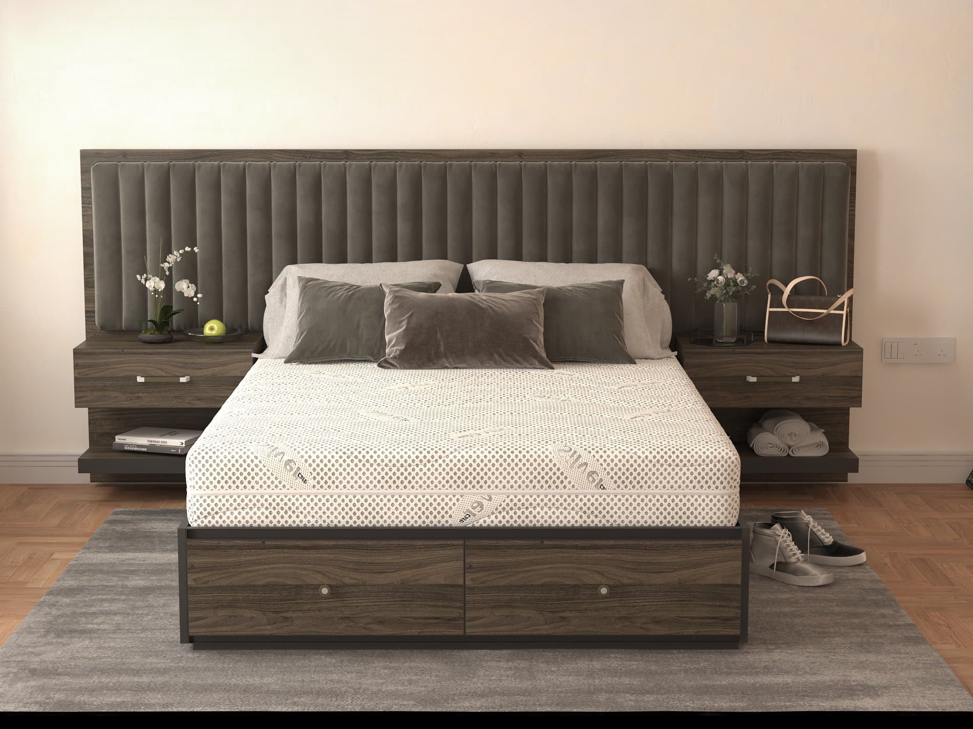 Saltea cu spuma poliuretanica Somnexpert Silver FORTE, 140x200, inaltime 20 cm, ortopedica, husa ioni argint lavabila, manere, fermitate mare - 12