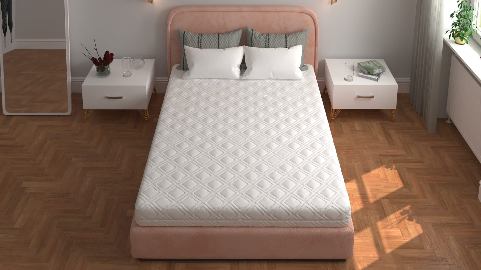 Saltea cu spumă poliuretanică 7 Zone SOMNART 140x200, înălțime 17 cm, ortopedică, husă detașabilă cu fermoar, fermitate medie - 12