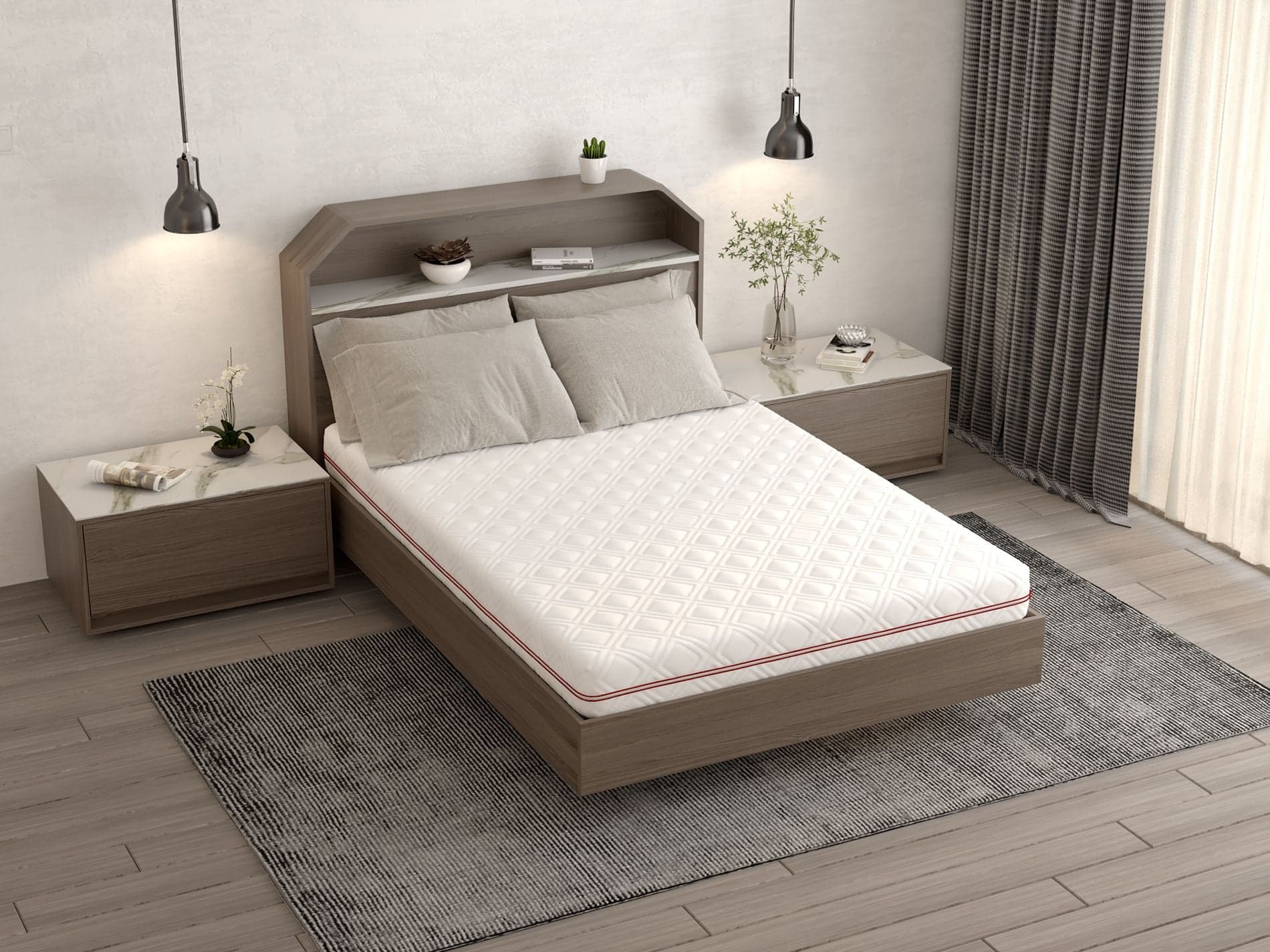 Saltea cu memorie SOMNART 160x200, înălțime 17 cm, ortopedică, husă detașabilă cu fermoar, fermitate medie - 12