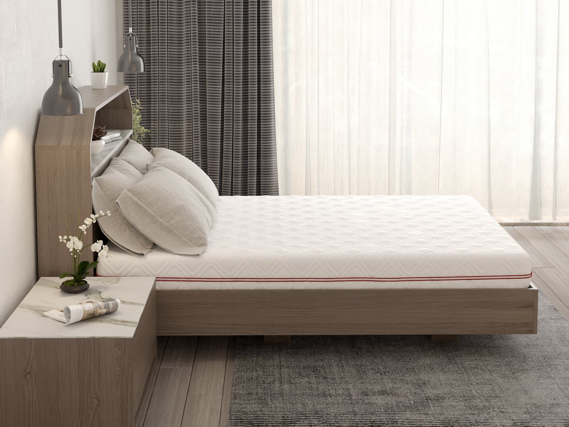 Saltea cu memorie SOMNART 160x200, înălțime 17 cm, ortopedică, husă detașabilă cu fermoar, fermitate medie - 13