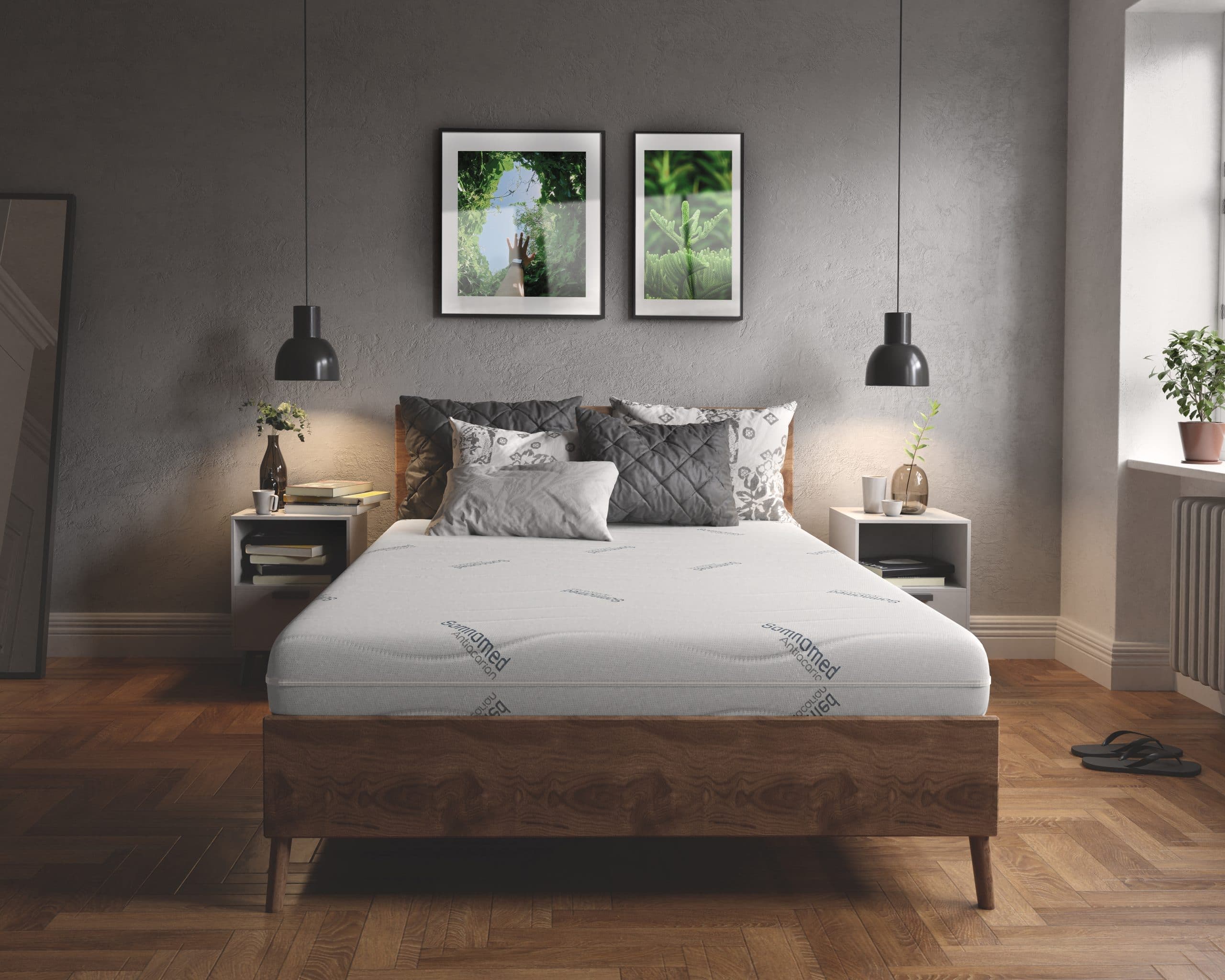 Saltea cu spumă poliuretanică Somnomed Antiacaria 180x200, înălțime 20 cm, pentru alergici, husă detașabilă și lavabilă cu tratament antiacarian, fermitate medie - 11