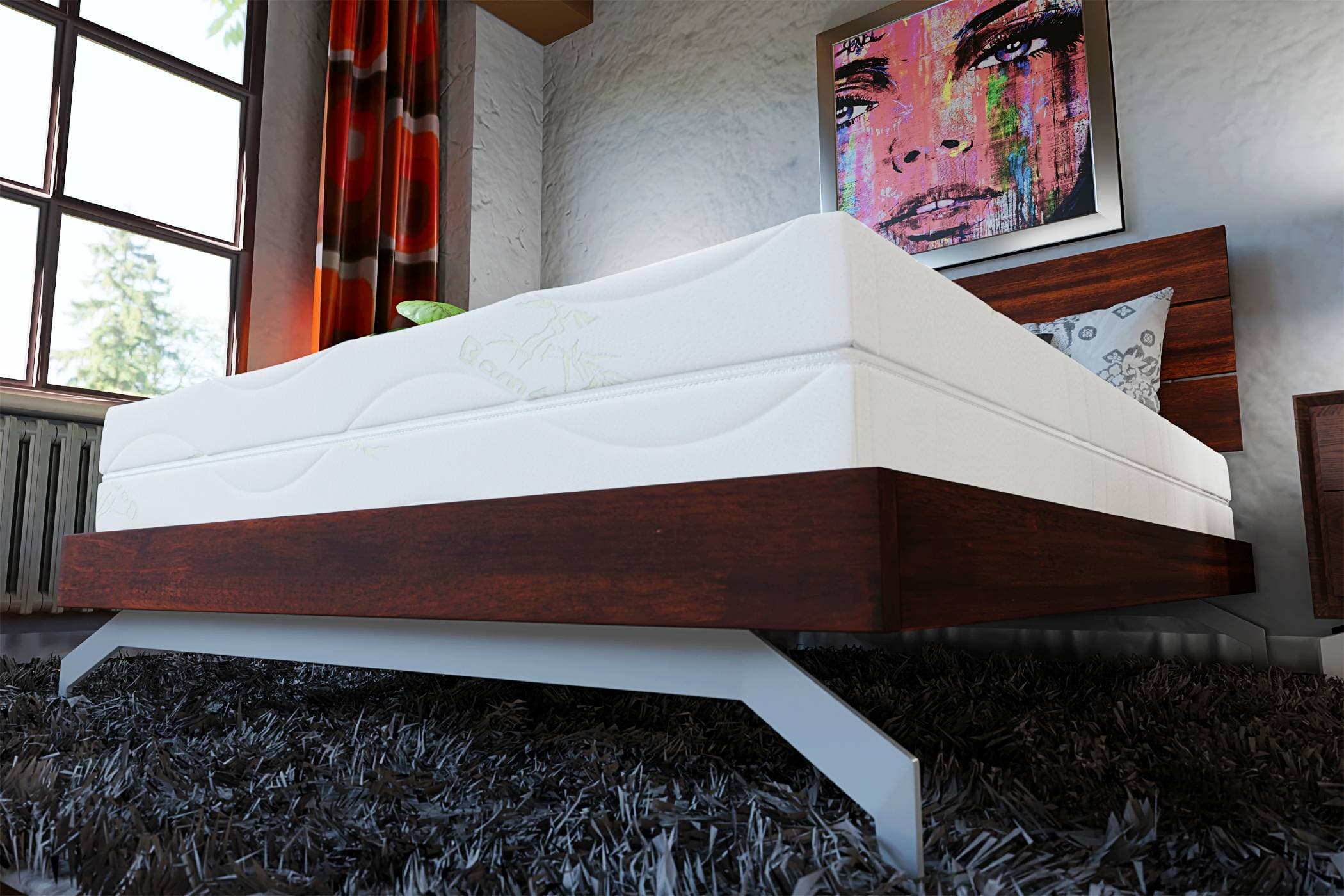 Saltea cu memorie 3D Somnart Memory Bambus 90x200, înălțime 16 cm, husă cu bambus lavabilă și detașabilă cu fermoar, mânere, fermitate medie - 22