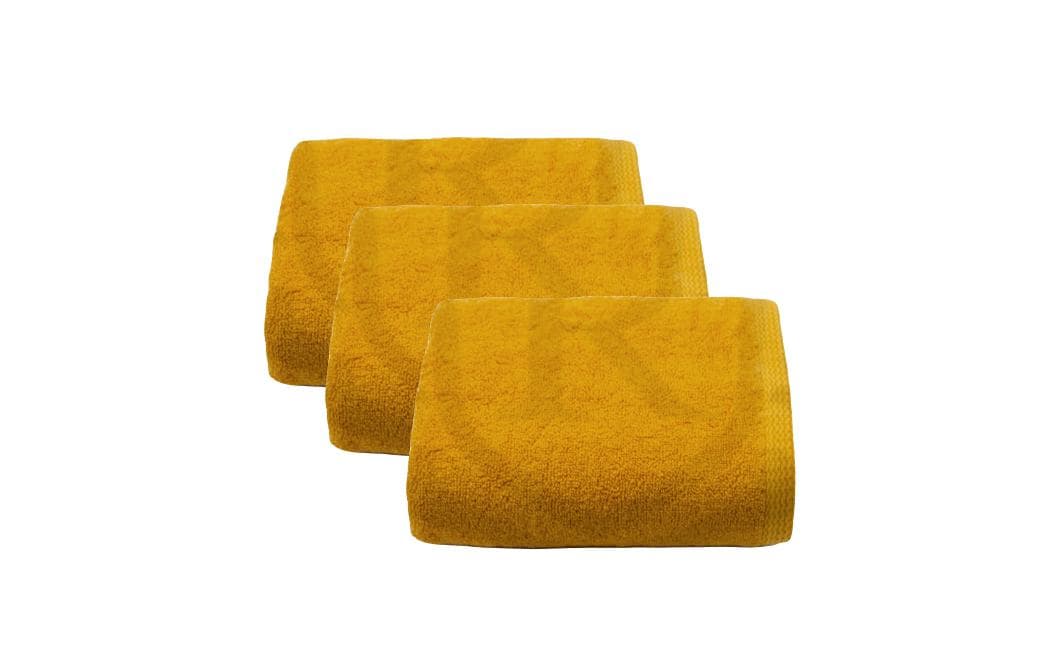 Set 2 prosoape de fata bumbac 100%, 600gsm, Somnart, 50x90cm, galben - 3