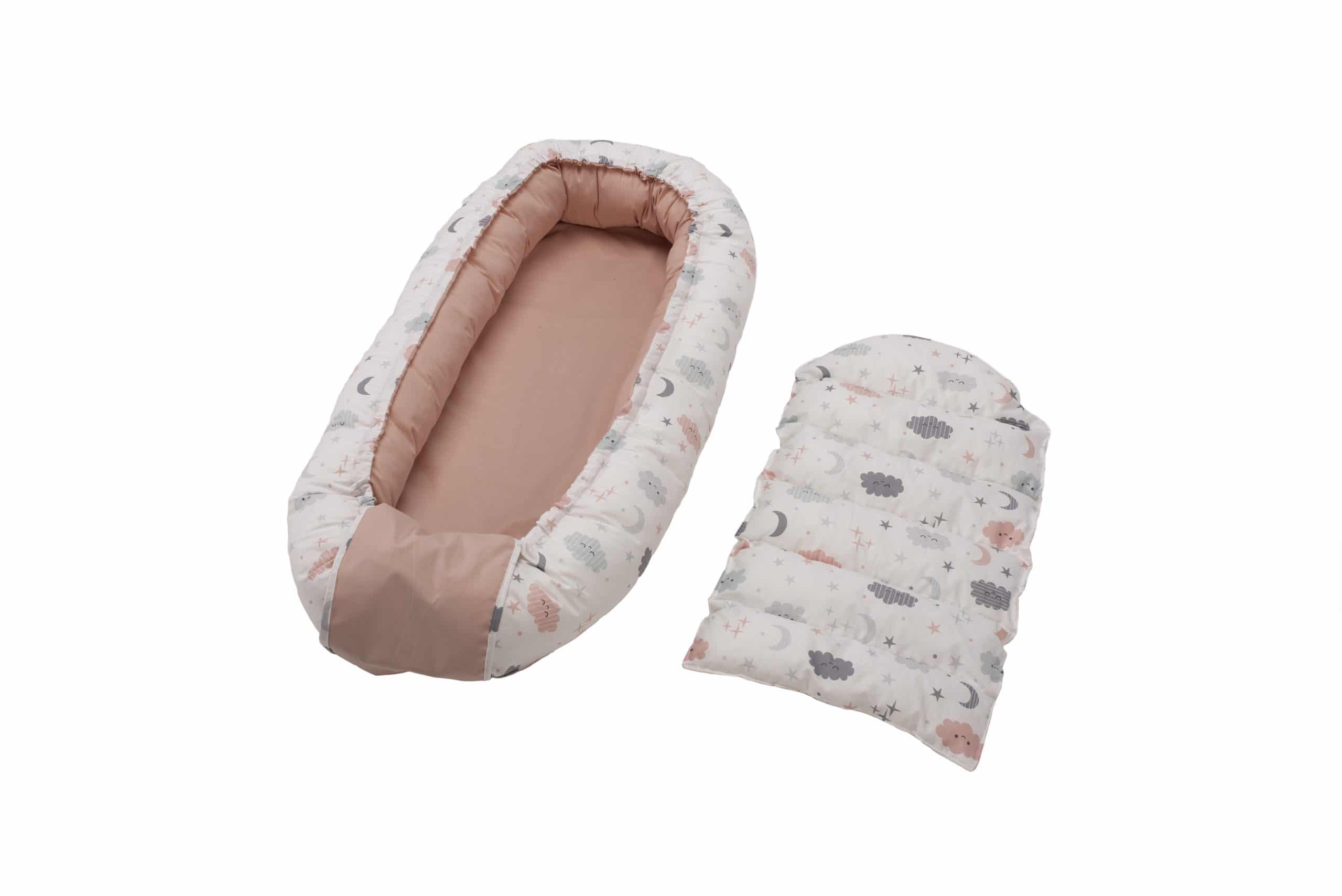 Cuib bebelusi pozitionator SomnArt baby nest, 94x60cm, roz - 2