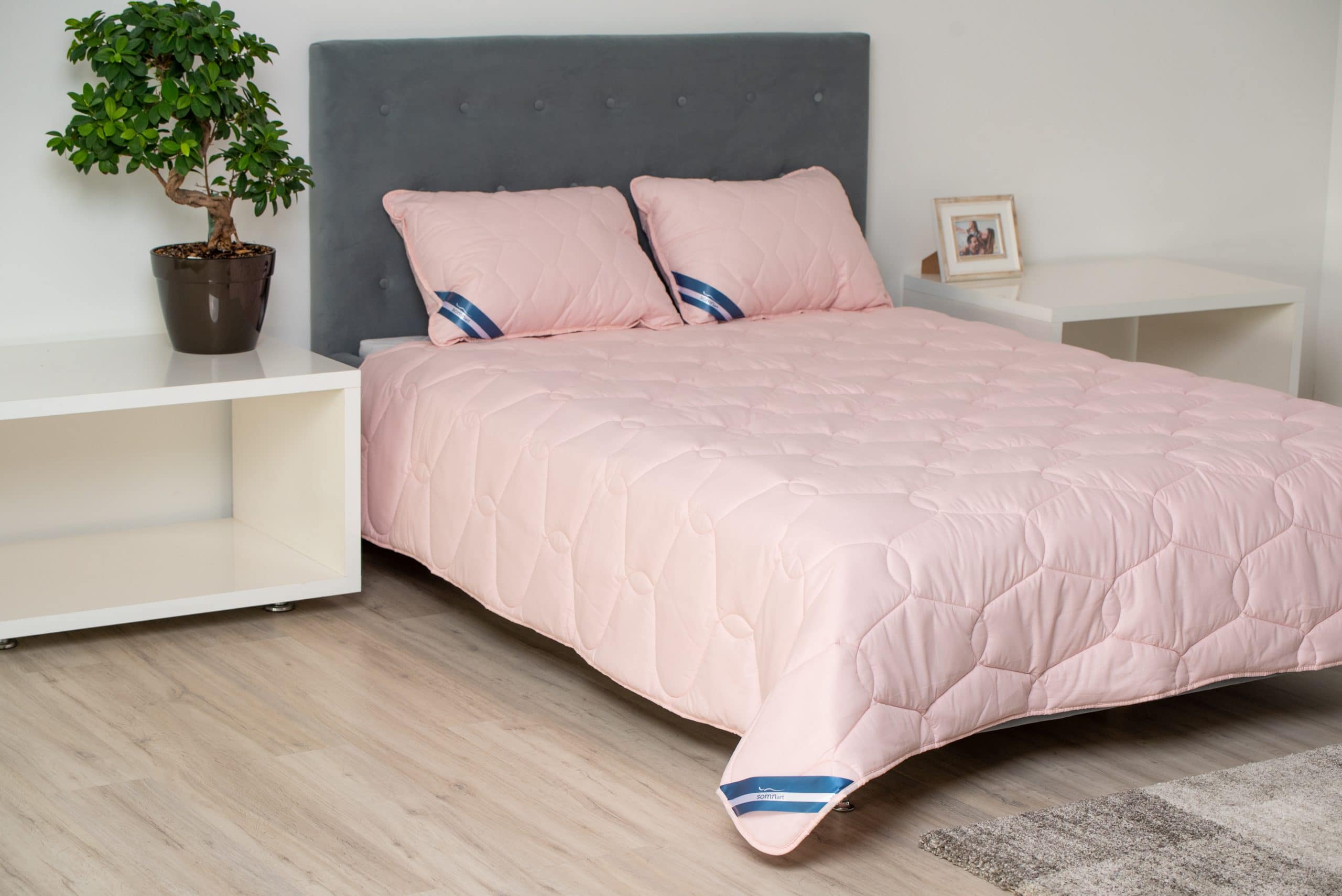 Pilota bumbac Somnart Bella 200x220cm, umplutura grosime medie de vara 200 g/mp, roz - 3