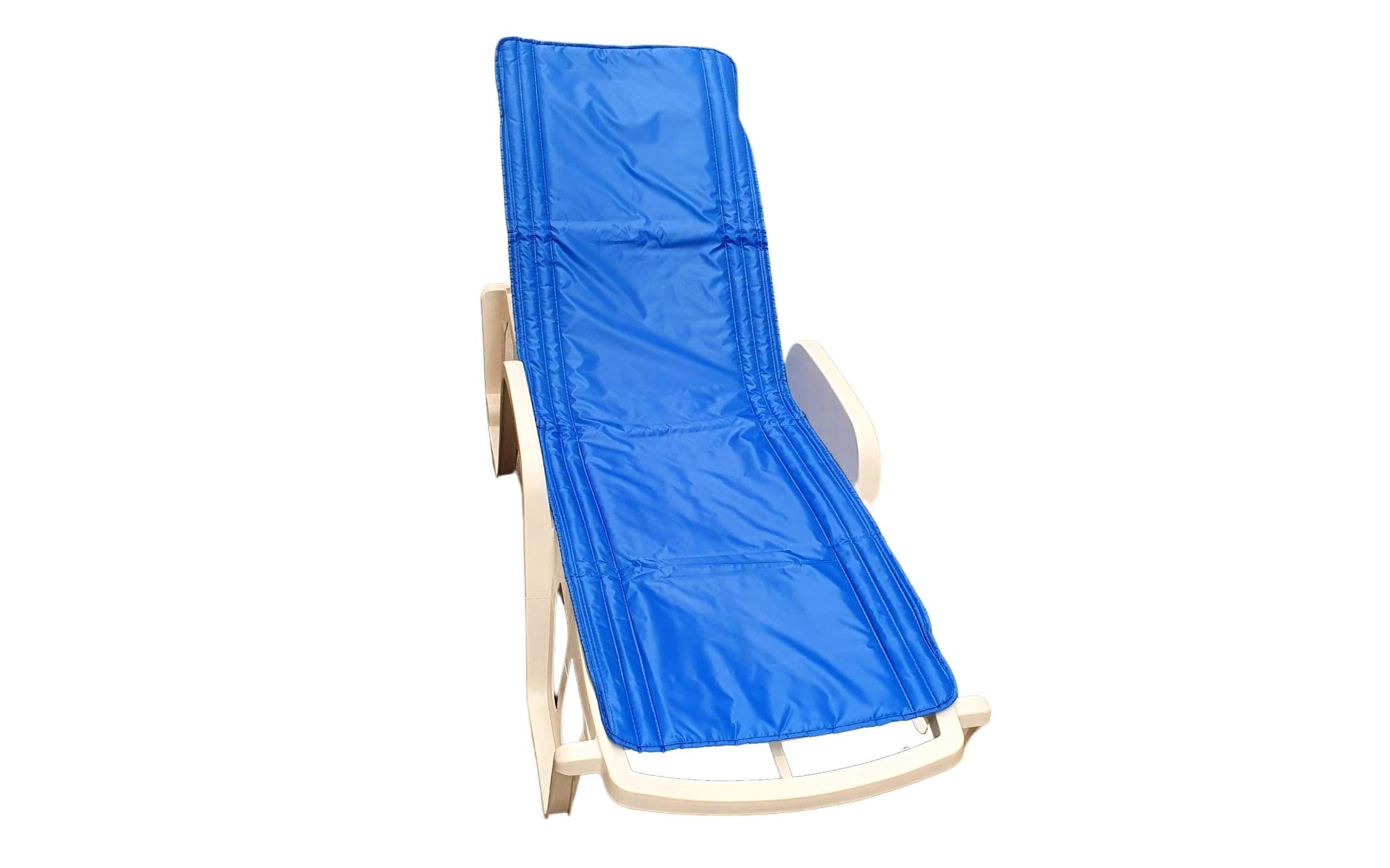 Saltea cu interior vatelină Somnart 60x190, înălțime 1 cm, pentru șezlong, două segmente, husă impermeabilă, culoare albastru - 28