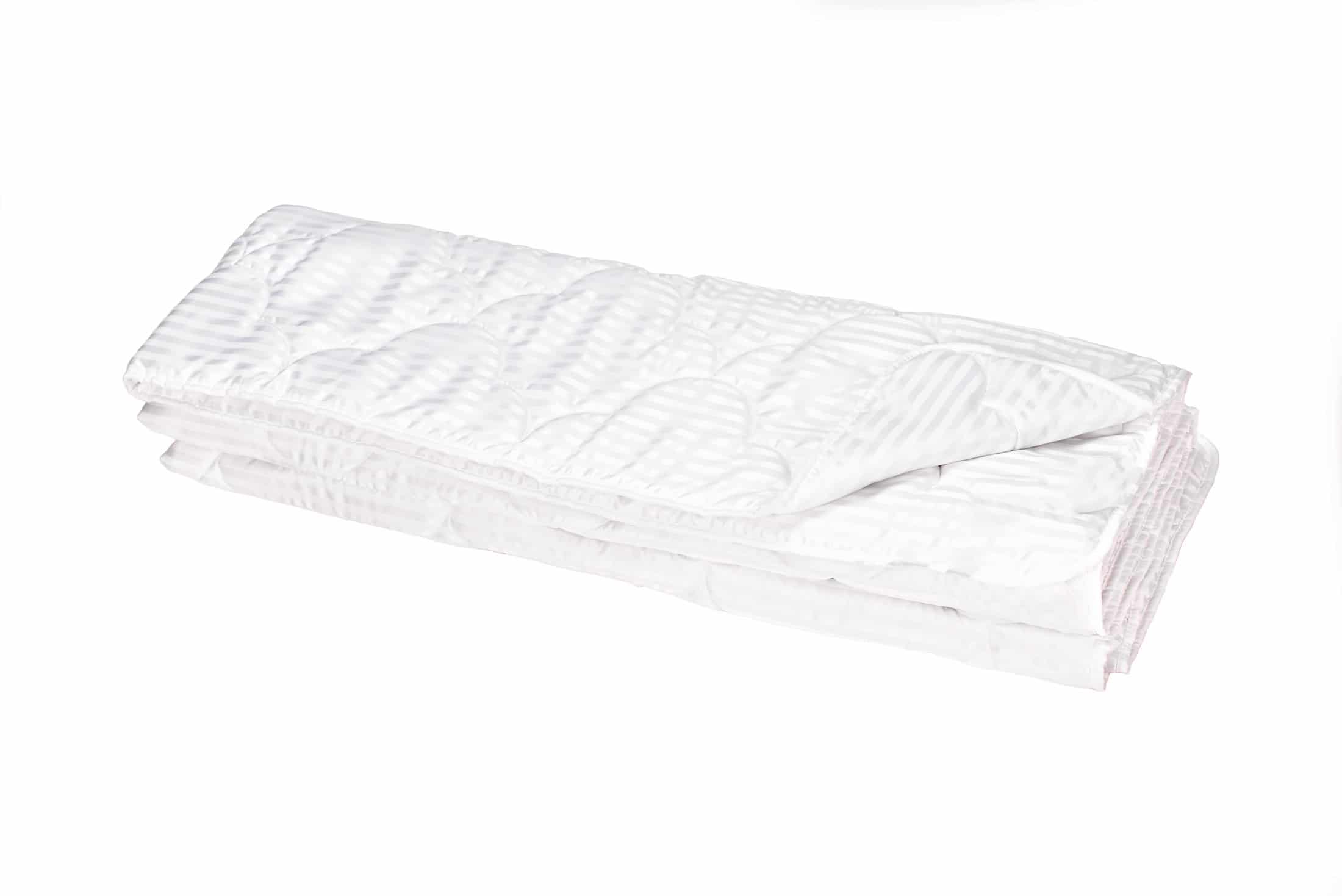Pilota 150x200 cm microfibra striata alba matlasata, Somnart, 200 g, de vara, model lacrimi - 5