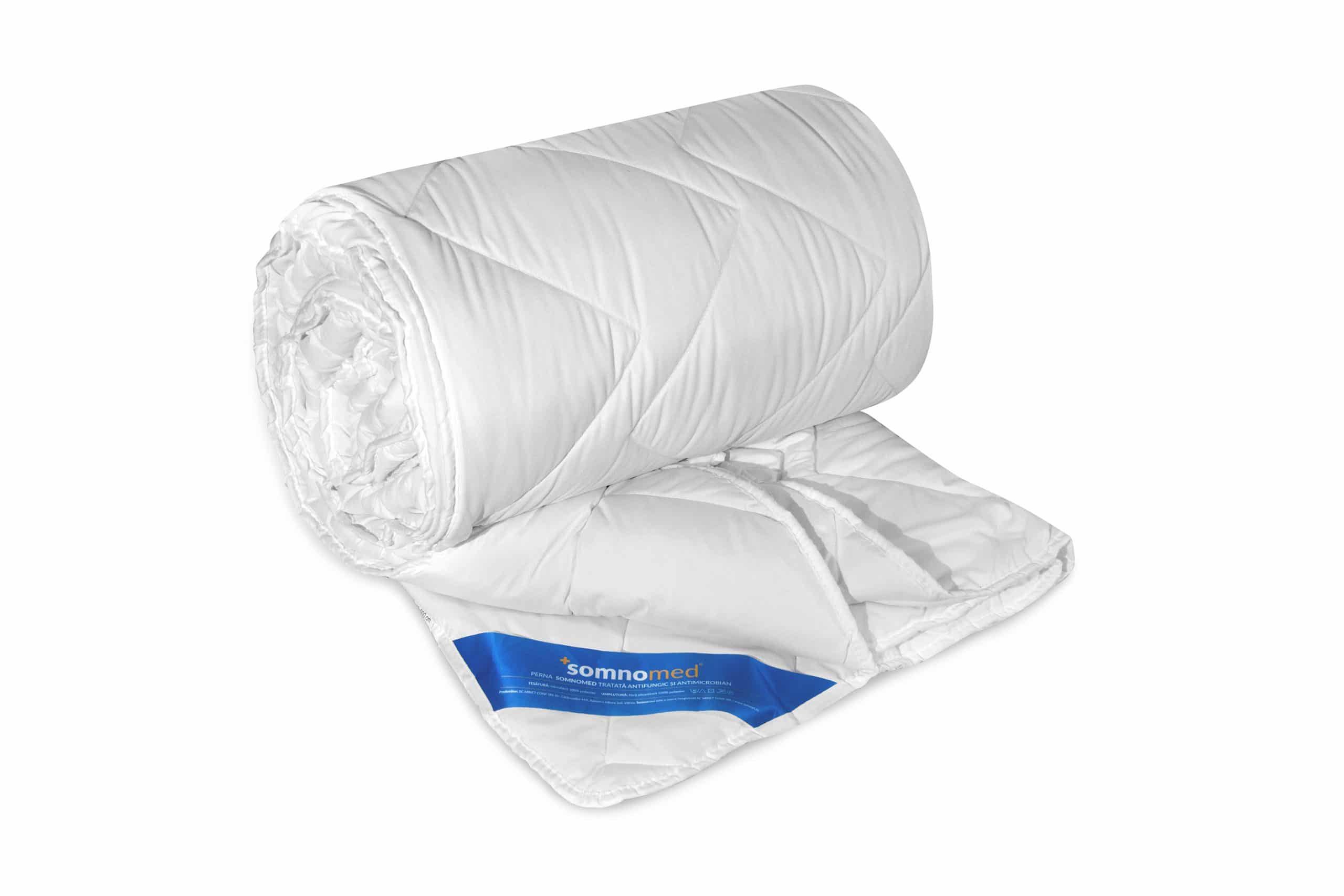 Pilota antiacarieni si antifungi, Somnomed, microfibra alba, 200x220, umplutura de primavara-toamna, 200 gsm - 5