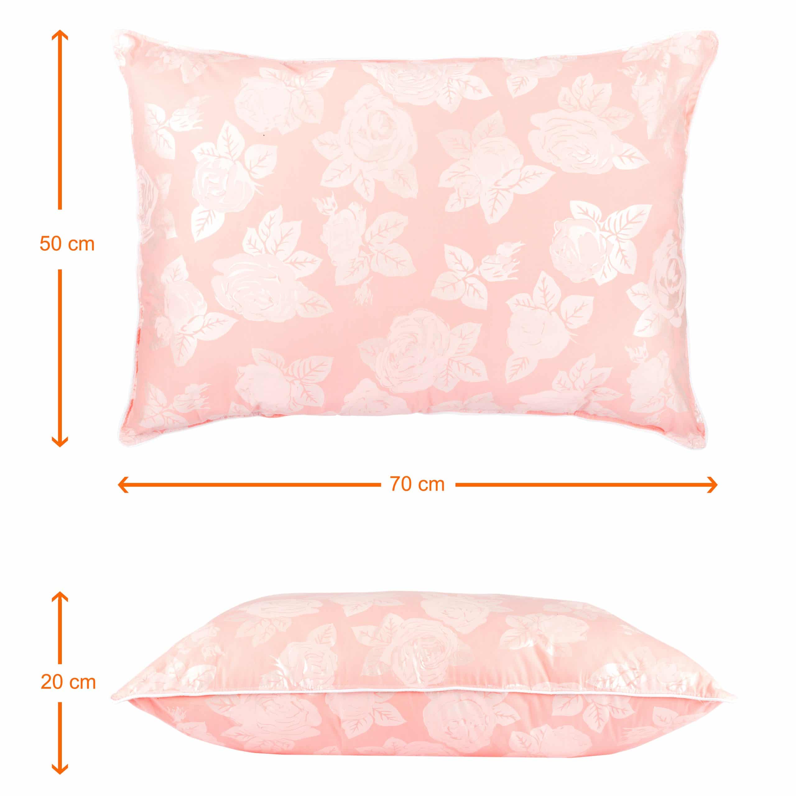 Perna SOMNART, 50x70 cm, umplutura pene 90%, puf 10%, bumbac 100%, model floral roz - 2