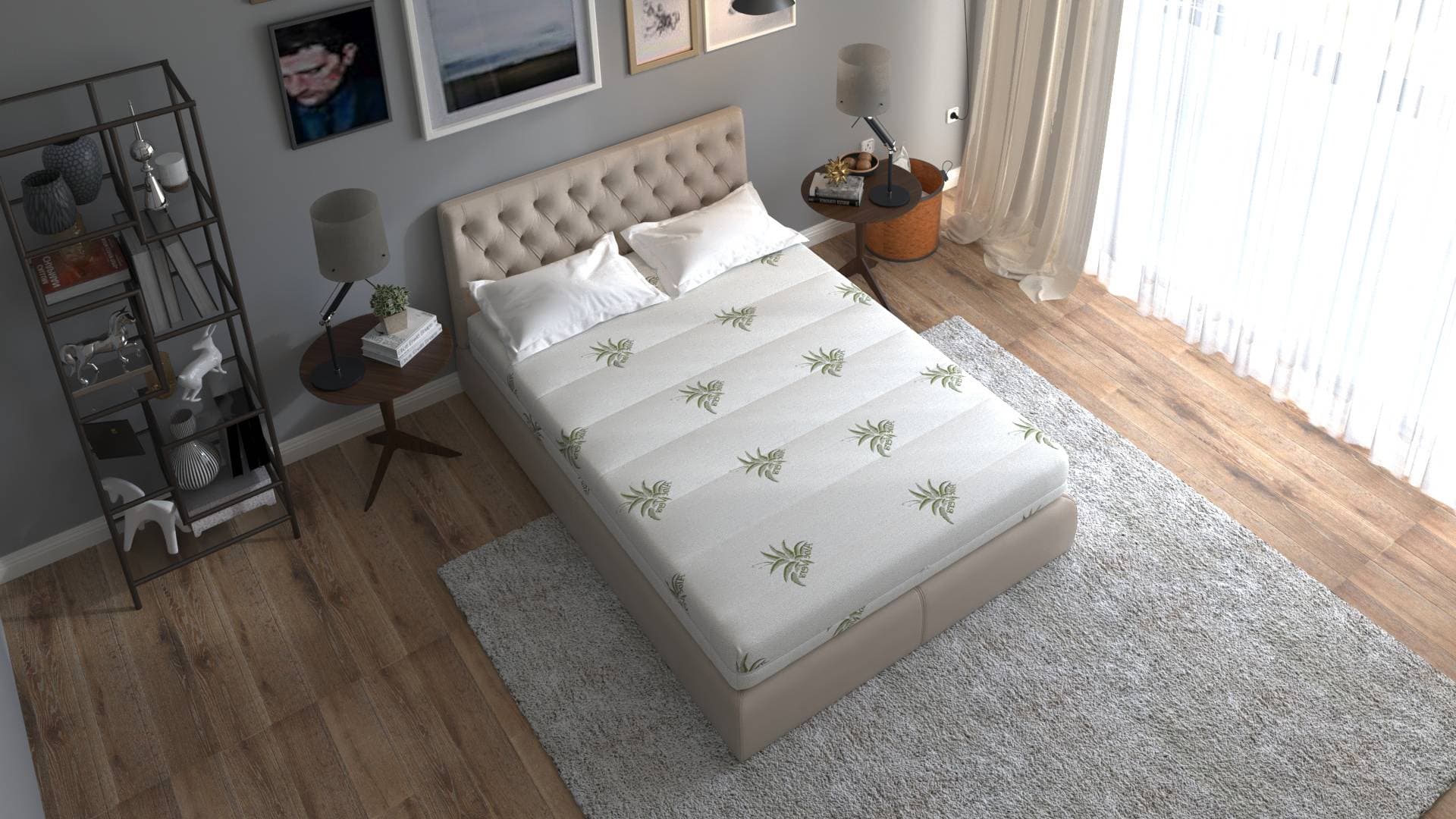 Saltea cu memorie SomnART XXL Memory Plus 120x200, înălțime 25cm, pentru persoane supraponderale, husă Aloe Vera detașabilă, rulată, fermitate mare - 19