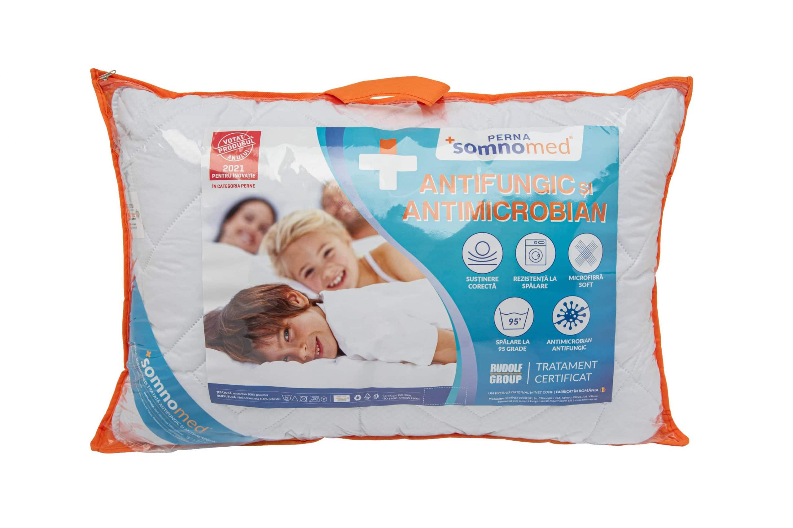 Perna Somnomed Antimicrobiana si Antifungica lavabila la 95°C - 50 x 70 cm, ambalata la geanta cu manere - 2