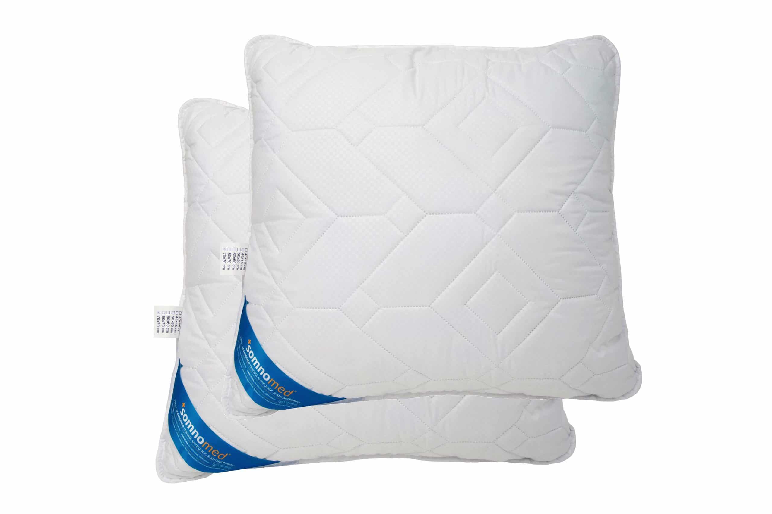 SET 2 Perne Somnomed Antimicrobiene si Antifungice lavabile la 95°C - 70 x 70 cm, vidat - 8