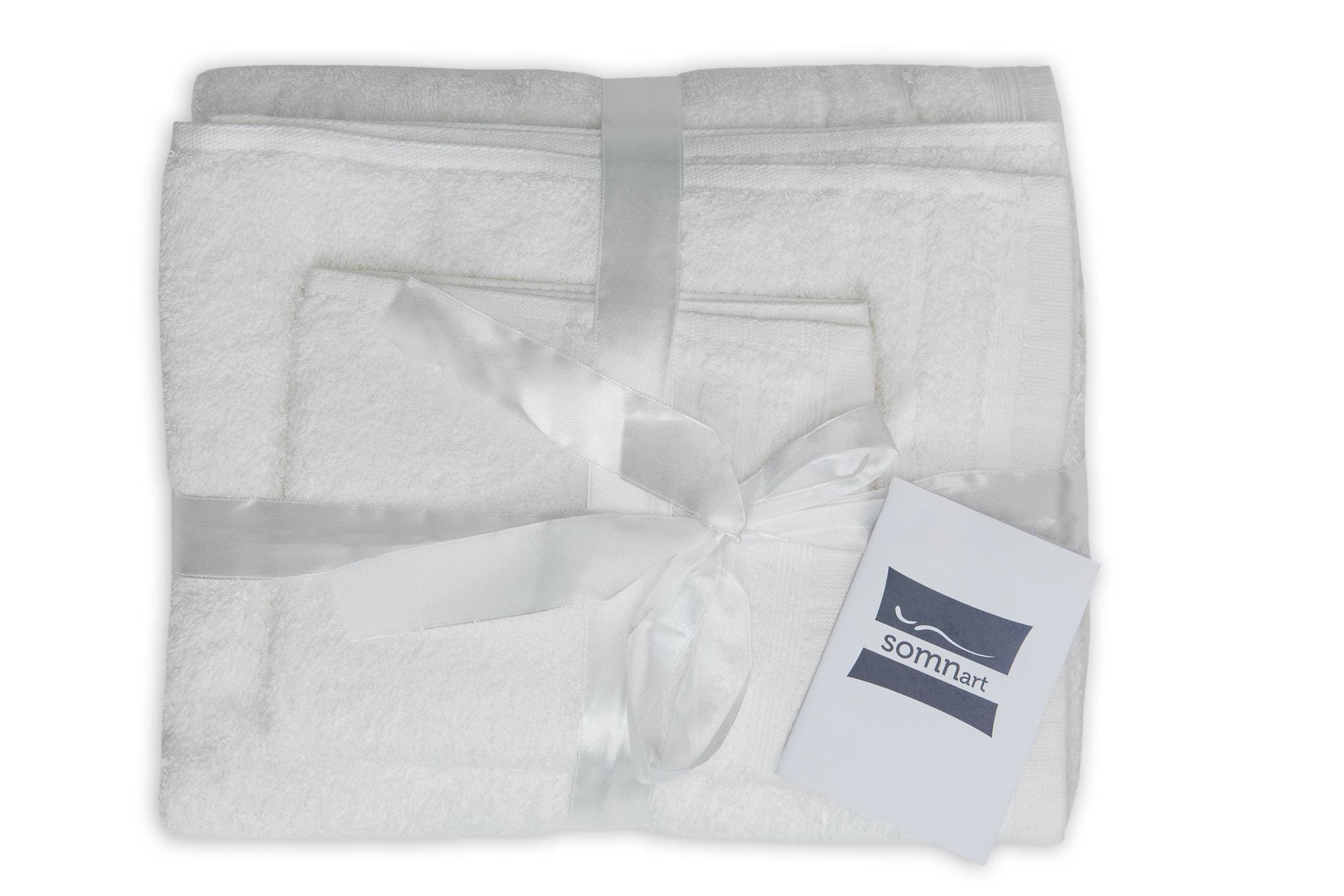 Set prosoape bumbac Somnart, 600gsm, de fata 50x90 cm + de corp 70x140 + de maini 30x50 cm, alb optic - 3