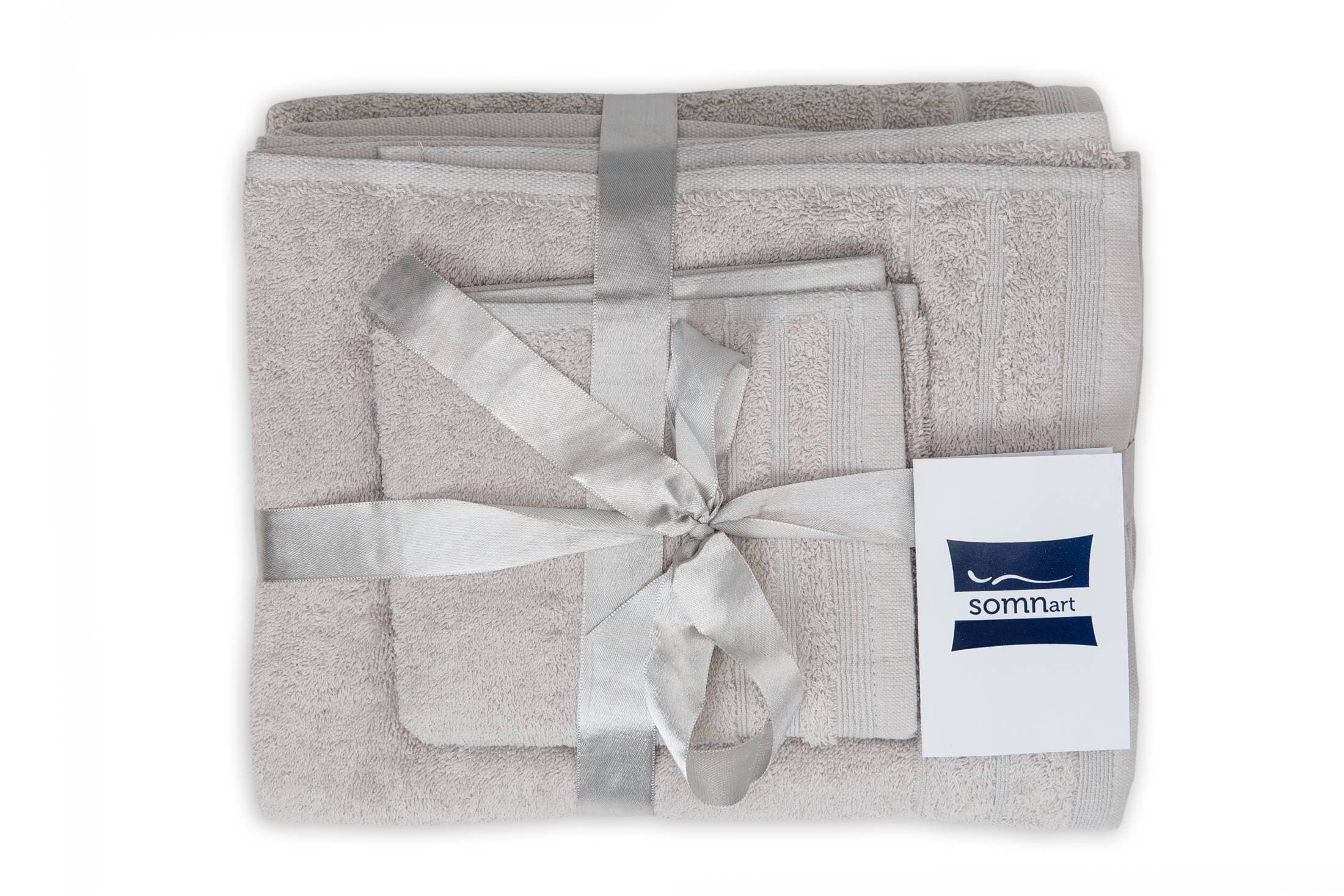 Set prosoape bumbac Somnart, 600gsm, de fata 50x90 cm + de corp 70x140 + de maini 30x50 cm, gri - 2