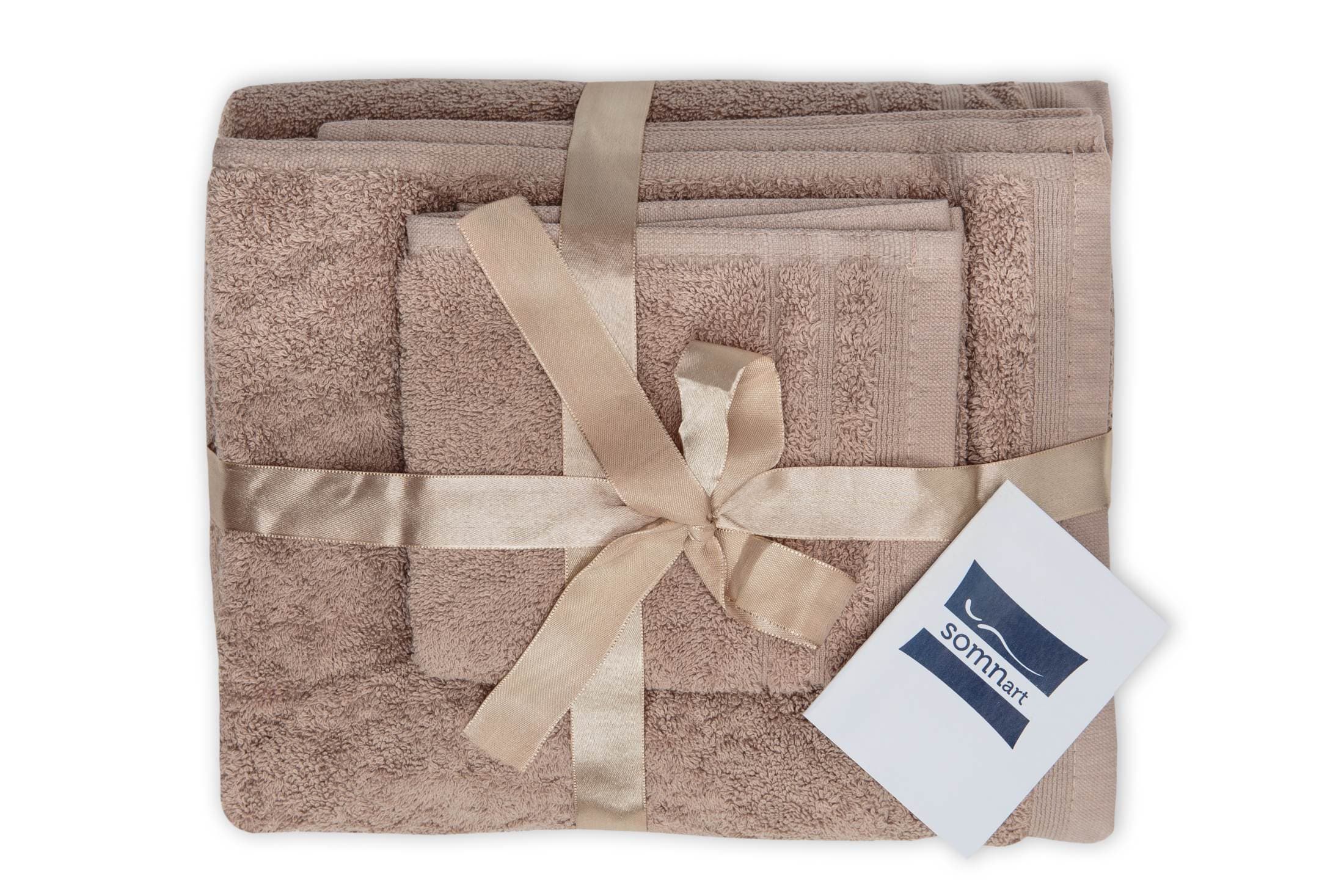 Set prosoape bumbac Somnart 600gsm de fata 50x90 cm + de corp 70x140 + de maini 30x50 cm, bej - 4