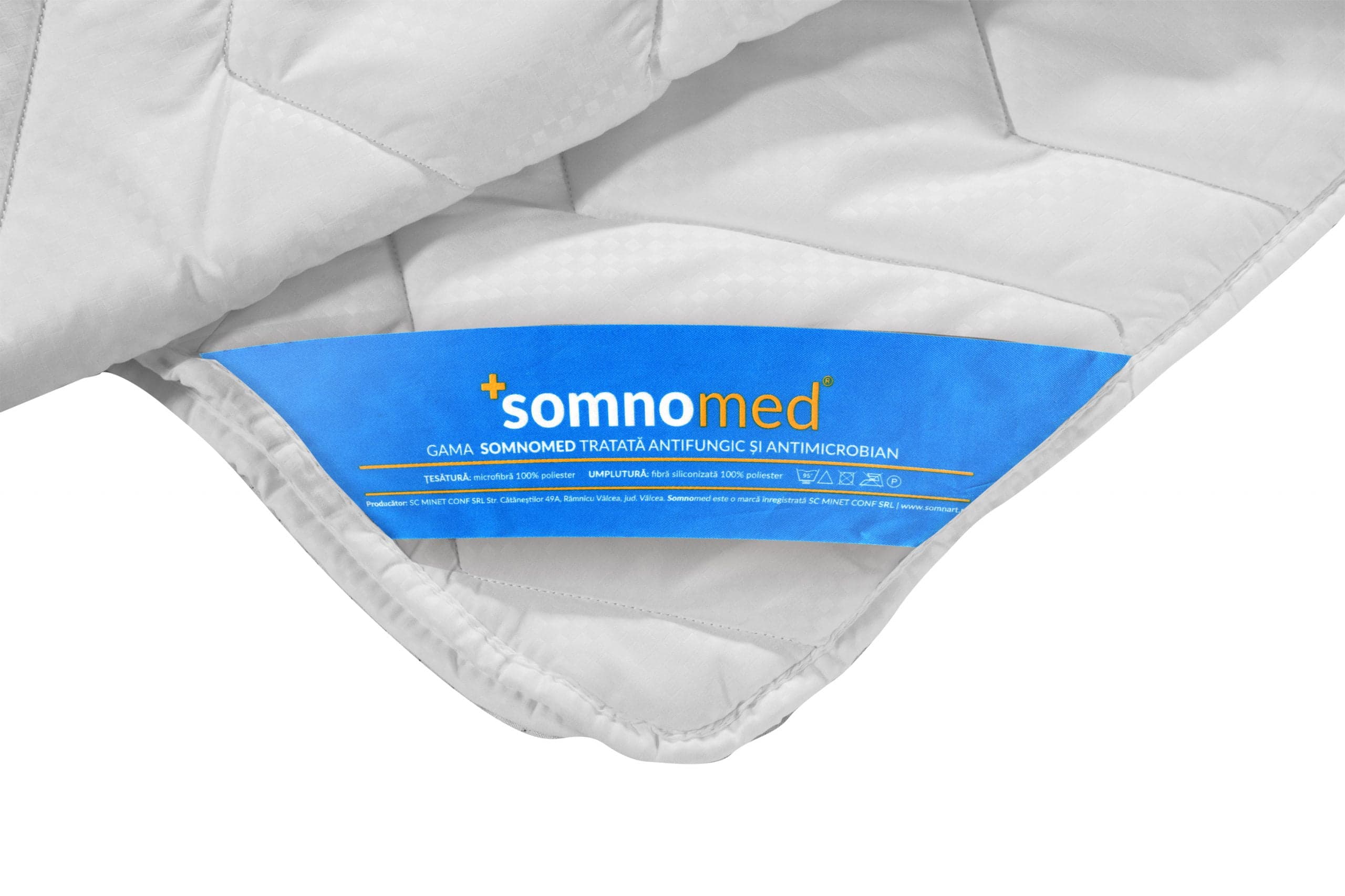 Pilota antiacarieni si antifungi, Somnomed, microfibra alba, 150x210, umplutura de primavara-toamna, 200 gsm - 6