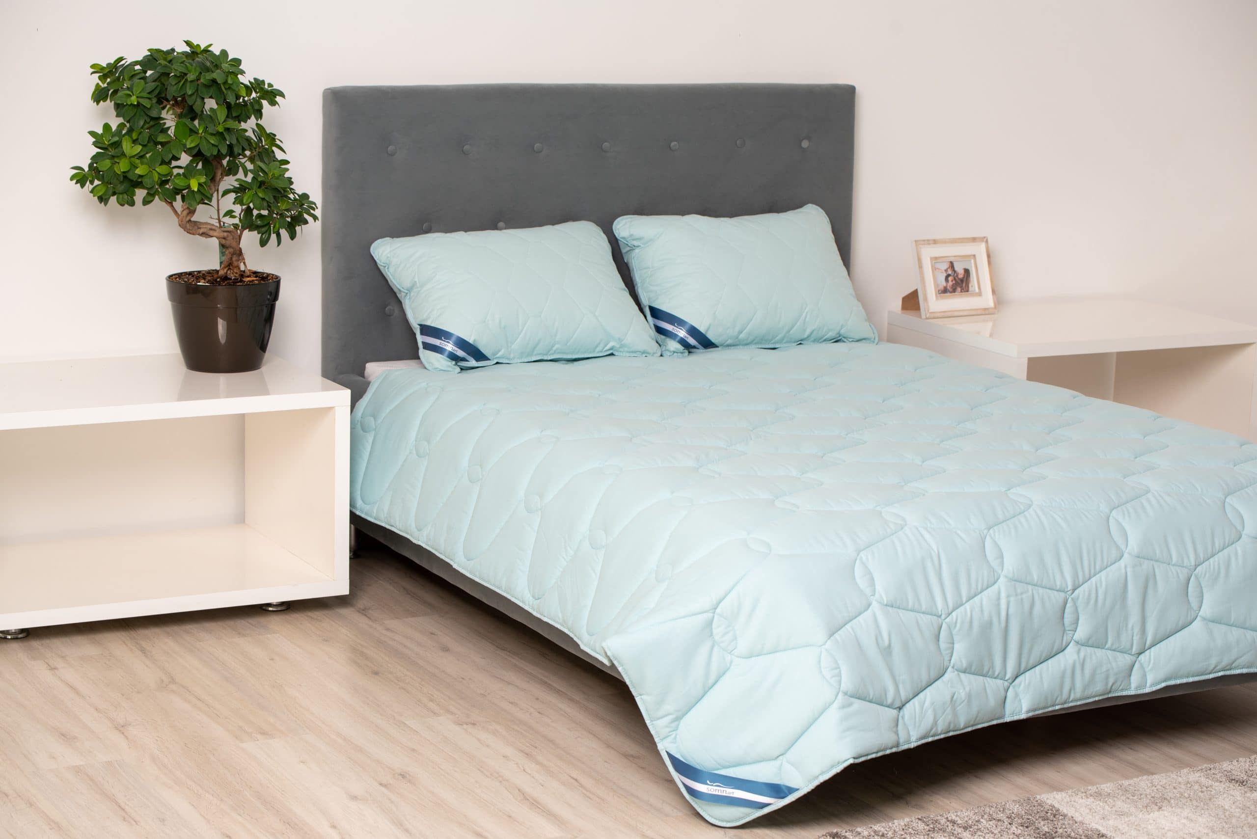 Pilota bumbac Somnart Bella 150x200cm, umplutura 300 g/mp, de primavara-toamna, blue - 4