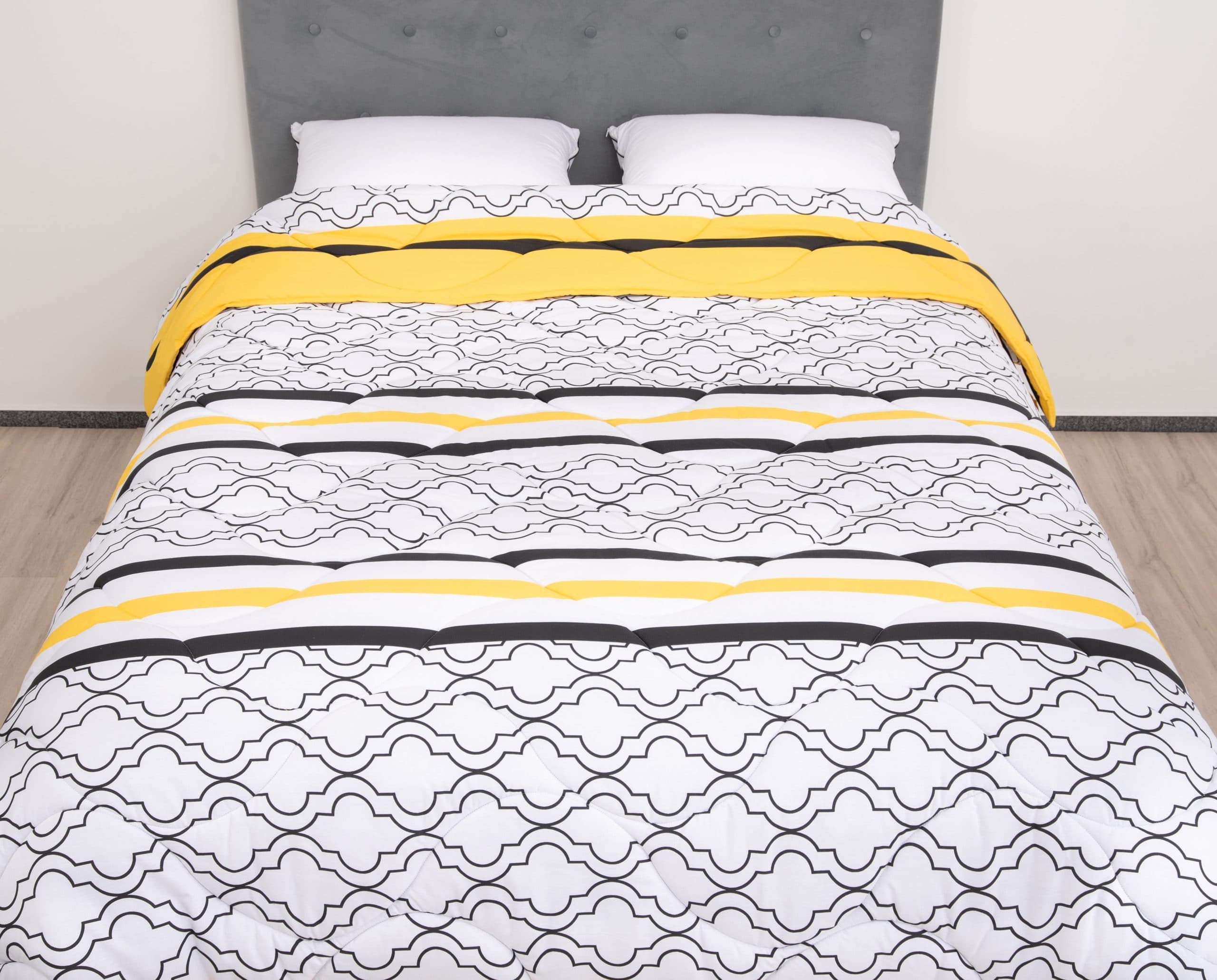 Pilota de iarna matlasata Caliope Somnart, 180x200 cm, policotton imprimat, sezon rece, 400 g/mp