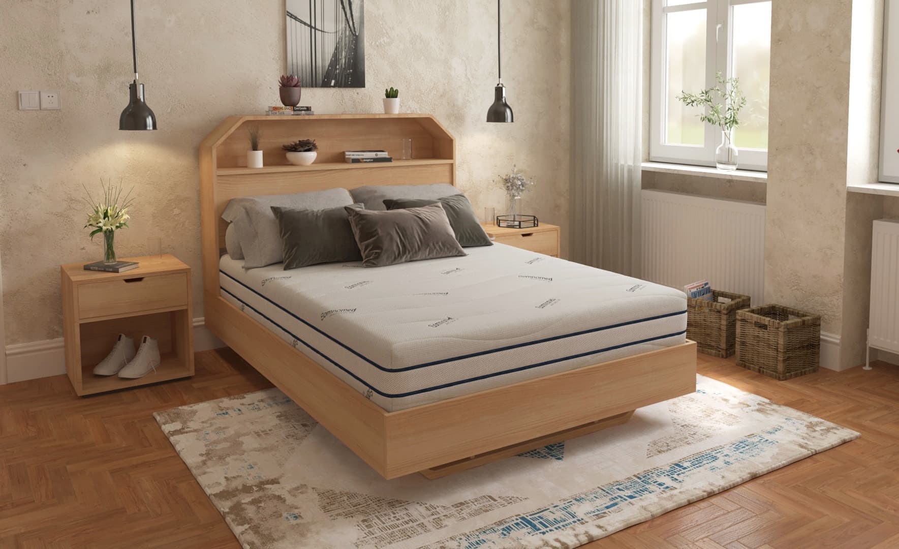 Saltea cu memorie Somnomed Antiacaria 140x200, înălțime 20 cm, pentru alergici, husă cu tratament antiacarian, rulată, fermitate medie - 13