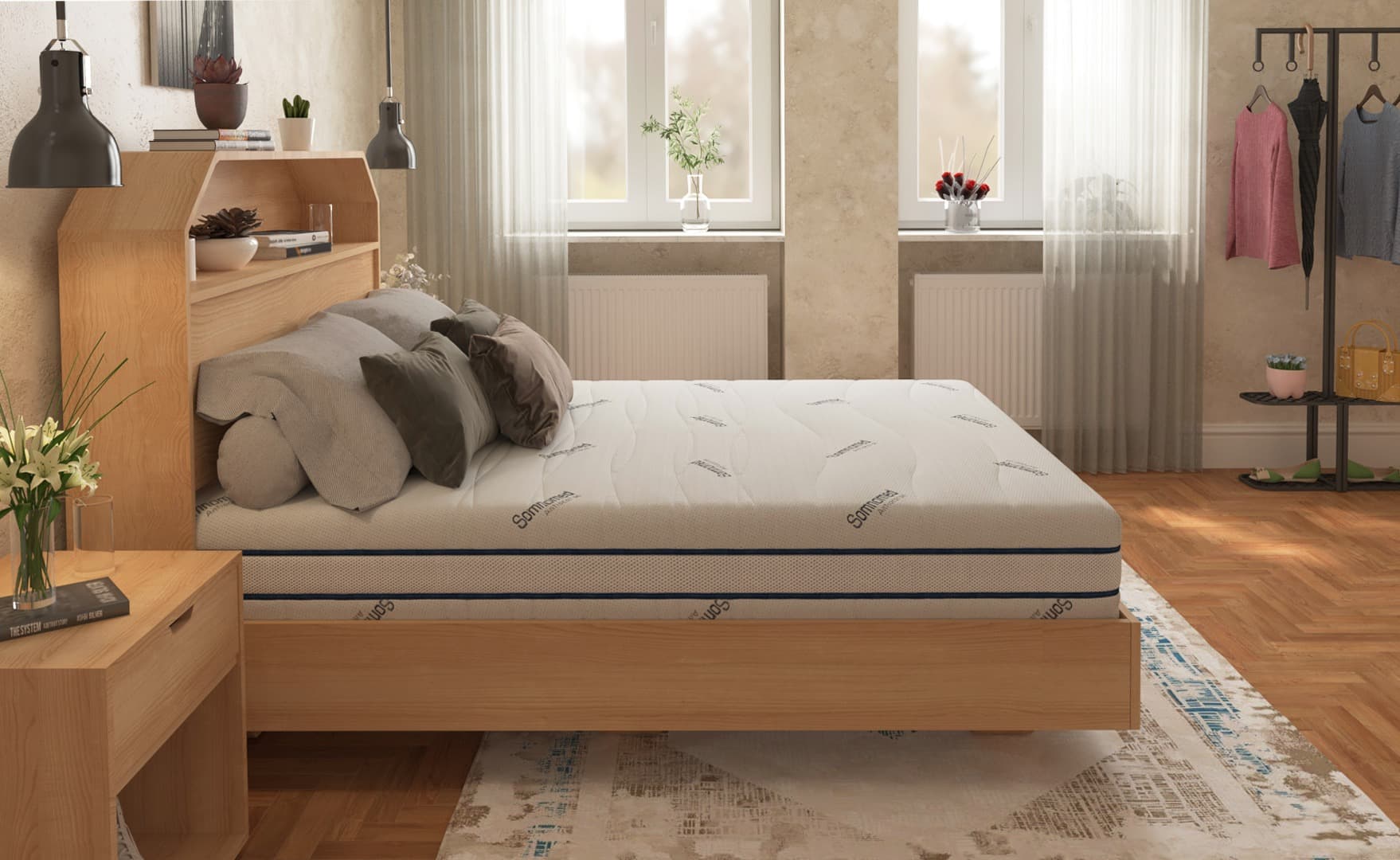 Saltea cu memorie Somnomed Antiacaria 140x200, înălțime 20 cm, pentru alergici, husă cu tratament antiacarian, rulată, fermitate medie - 9