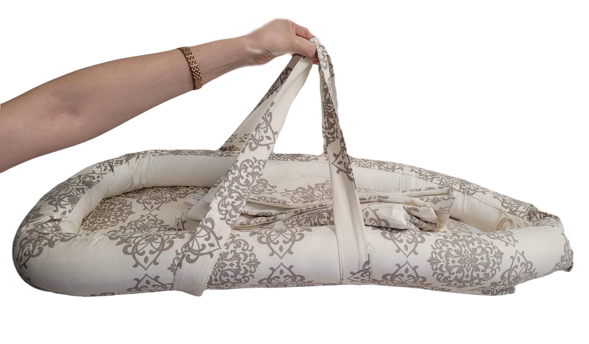 Baby Nest Somnart: Cosulet bebelusi + Salteluta 42x84x2 cm + Paturica 70x70 cm model Elegant Armonia - 3