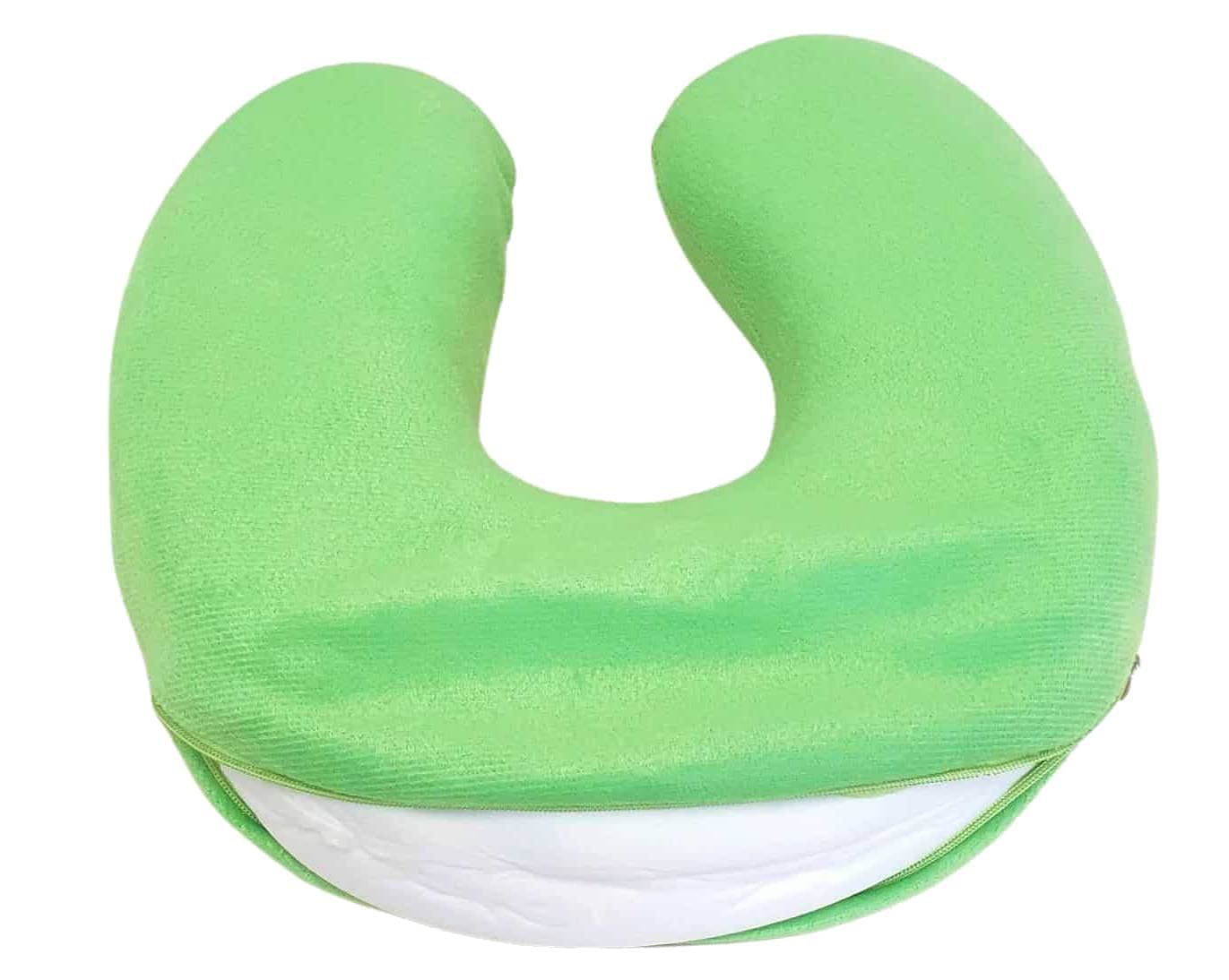 Perna calatorie SomnART, spuma Memory, verde, 32x32x8 - 3