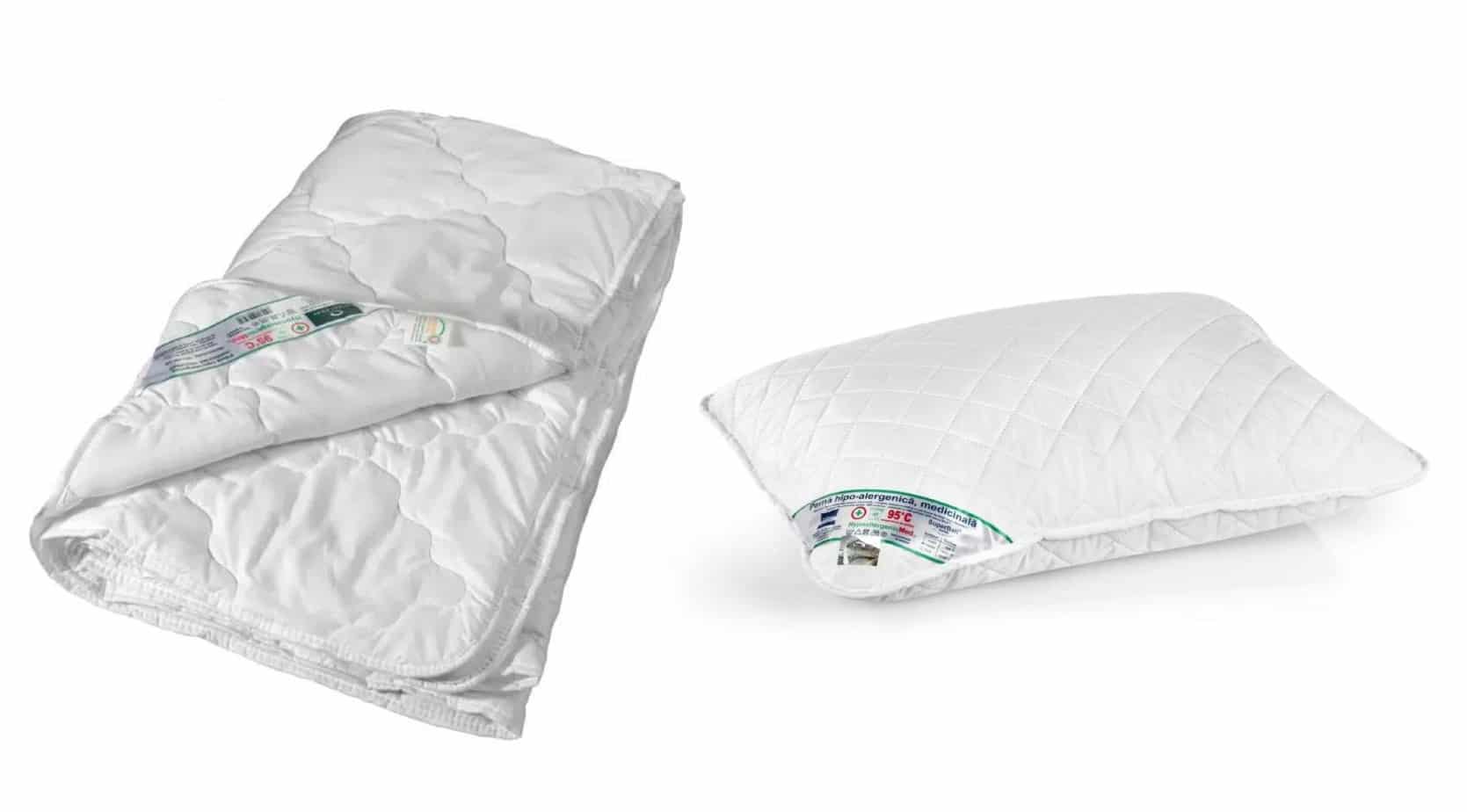Set Somnart HypoallergenicMed pilota 140x200 cm de 200g, 1 perna 50x70