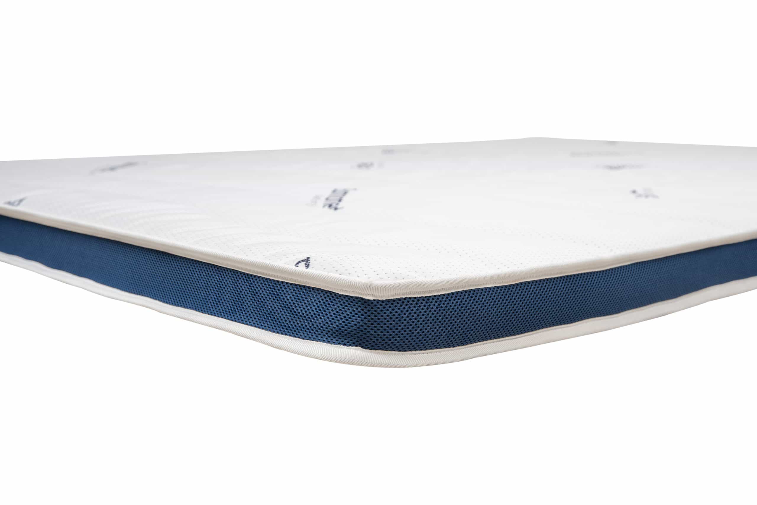 Husa topper 90x200x7, SomnoMed Antiacaria, 3D Air Mesh, pentru alergici, cu fermoar
