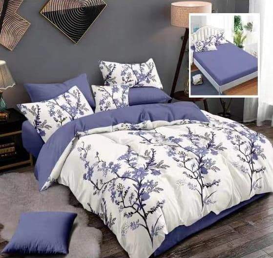 Lenjerie de pat finet 6 piese, cearceaf pat cu elastic, cearceaf pilota 200x230, 2 fete perna 50x70, 2 fete perna 70x70, Extra, Stelute - 2